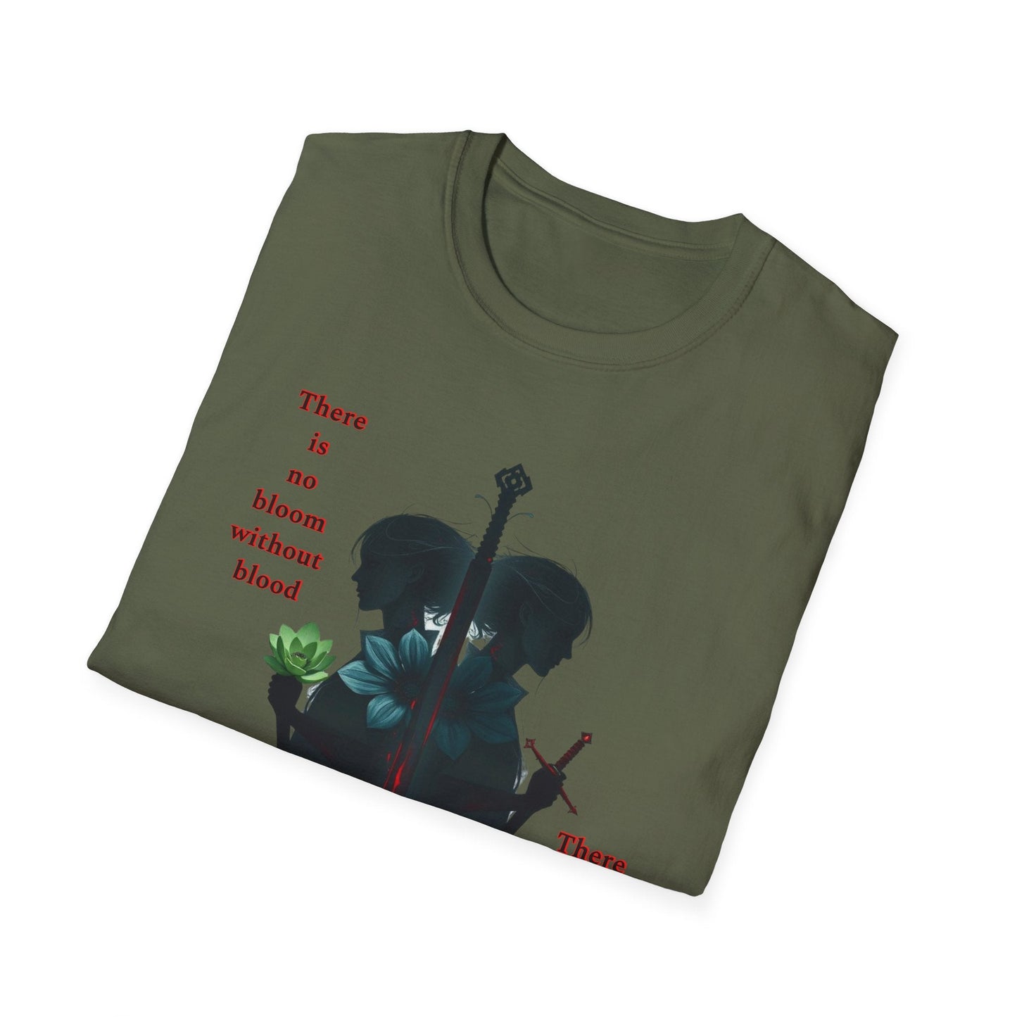 "Blood & Bloom — The Rooted Blade Tee" Printify