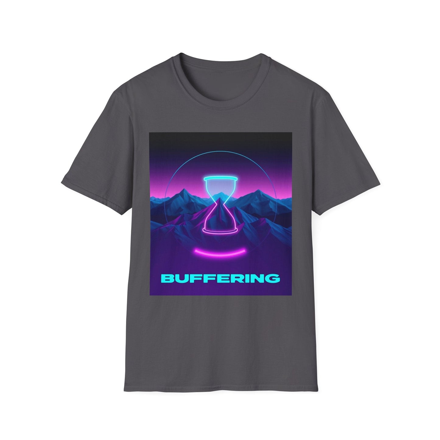 "Buffering — Glitched Hourglass Tee" Printify
