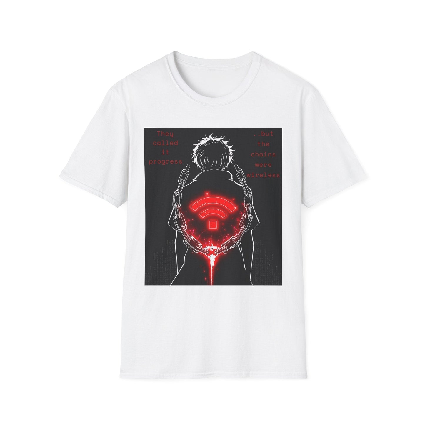"Wireless Chains — The Progress Trap Tee" Printify
