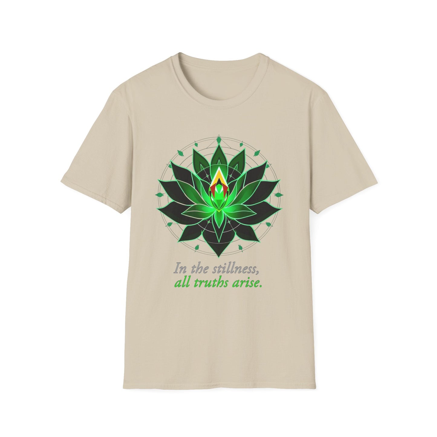 "Stillness Reveals All — Inner Truths Lotus Tee" Printify