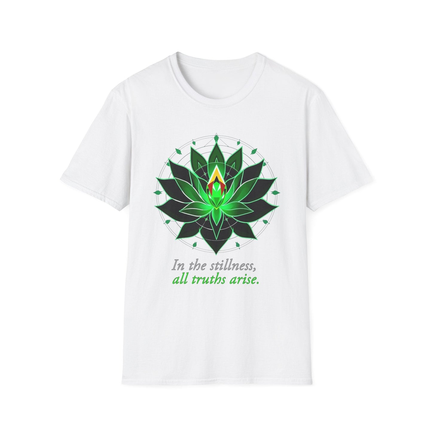 "Stillness Reveals All — Inner Truths Lotus Tee" Printify