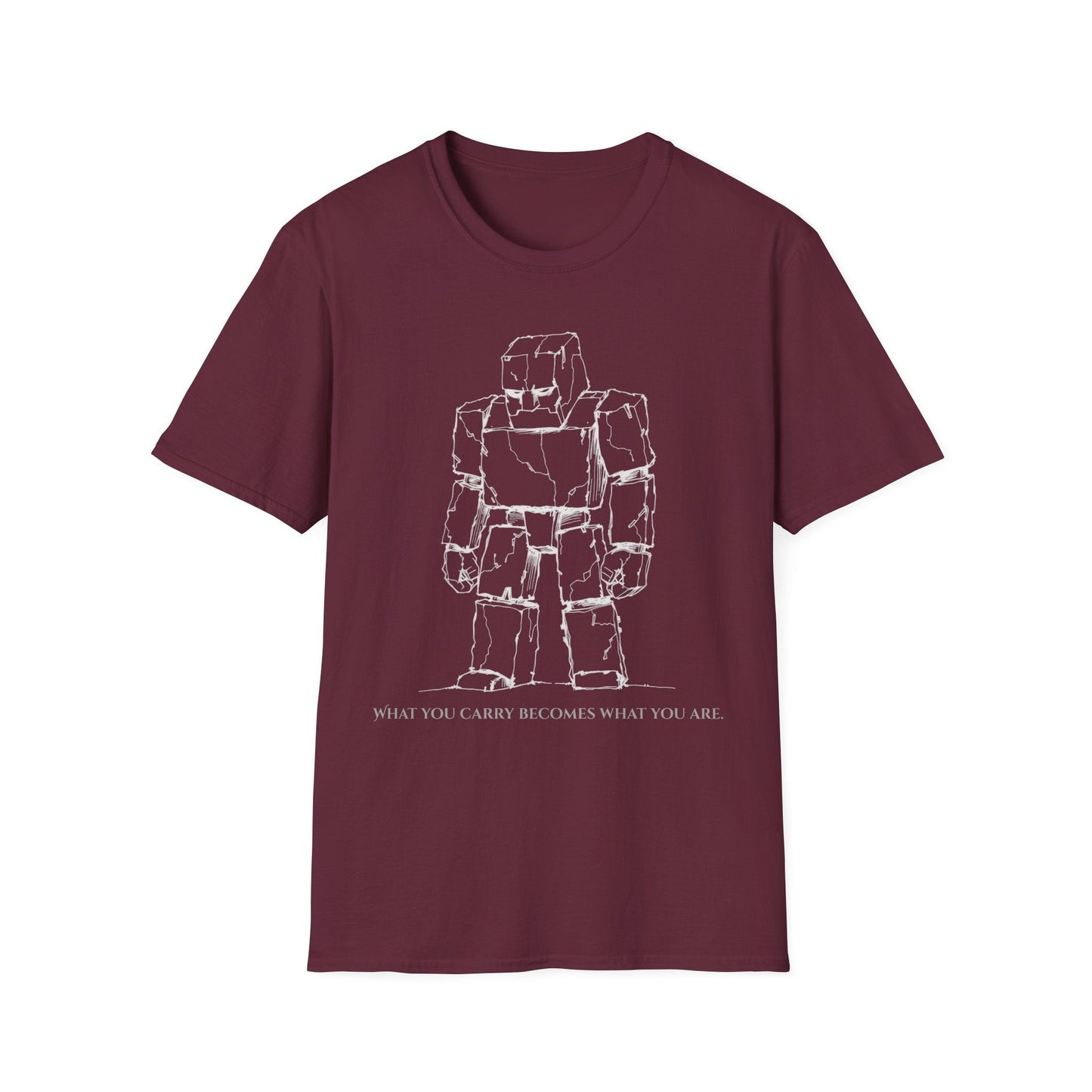 "What You Carry — The Golem Burden Tee" Printify