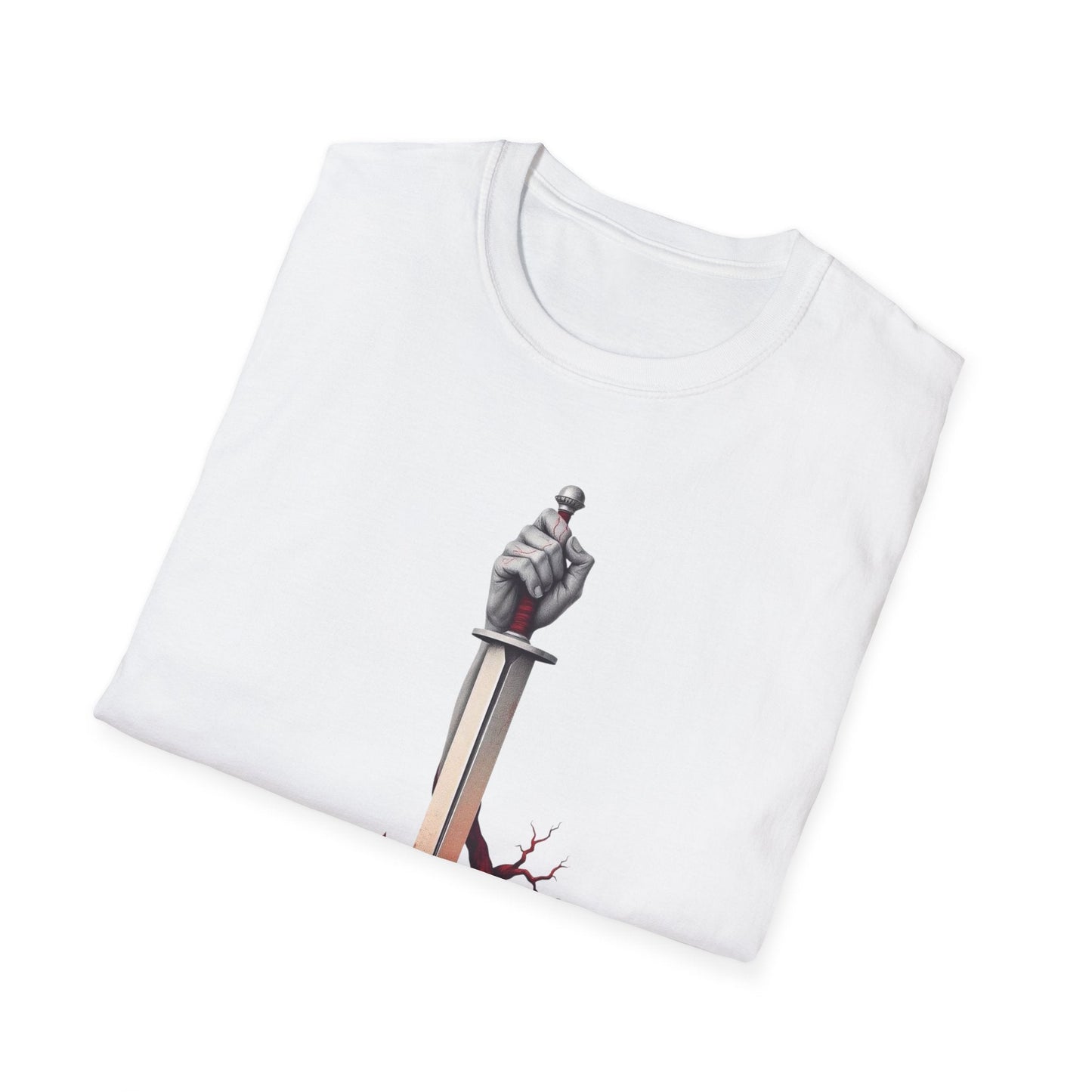 "Rooted in Red — The Wound & Blade Tee" Printify