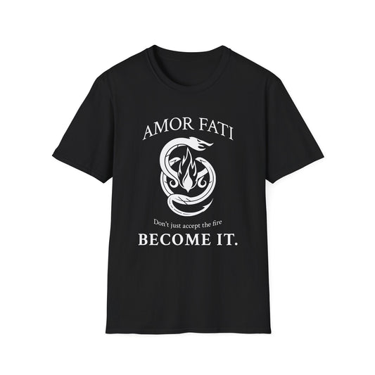 "Become the Fire — Amor Fati Transformation Tee" Printify