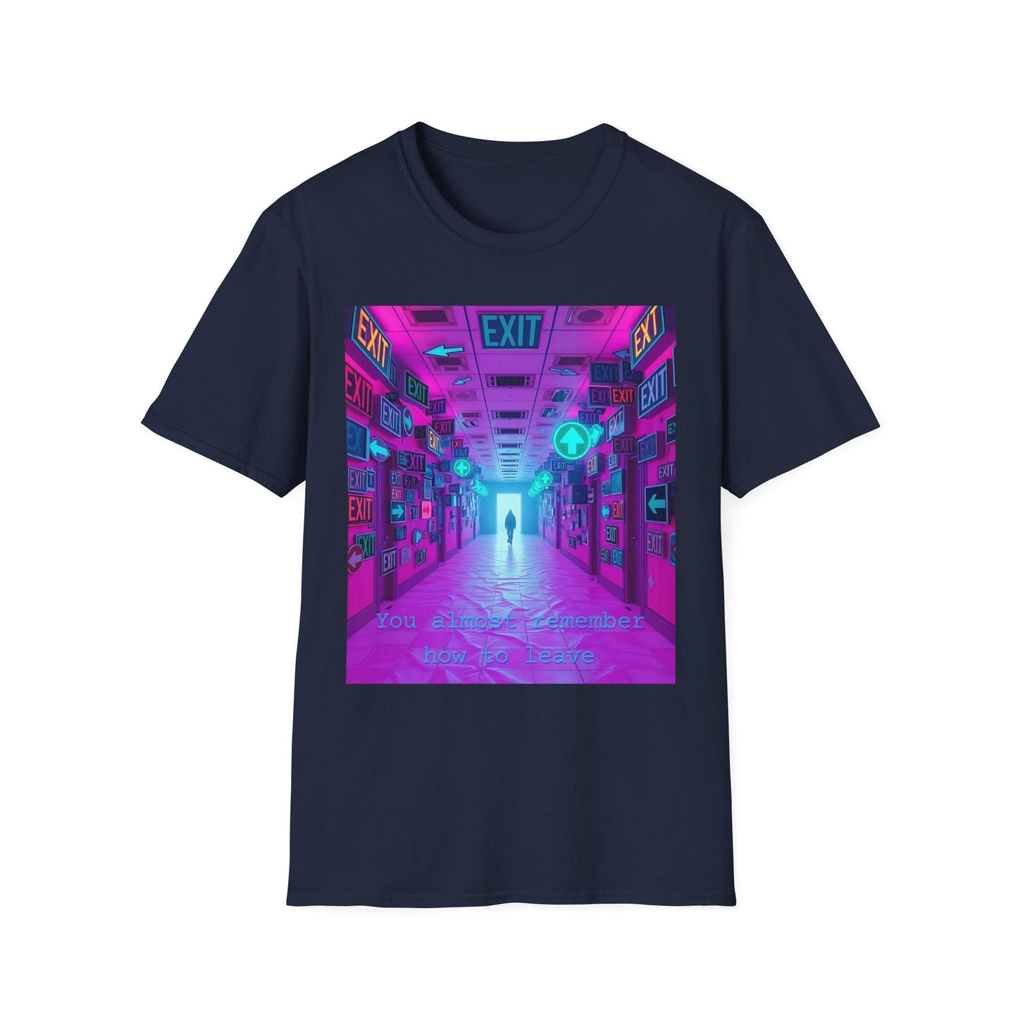 "You Almost Remember How to Leave — Recursive Exit Hall Tee" Printify