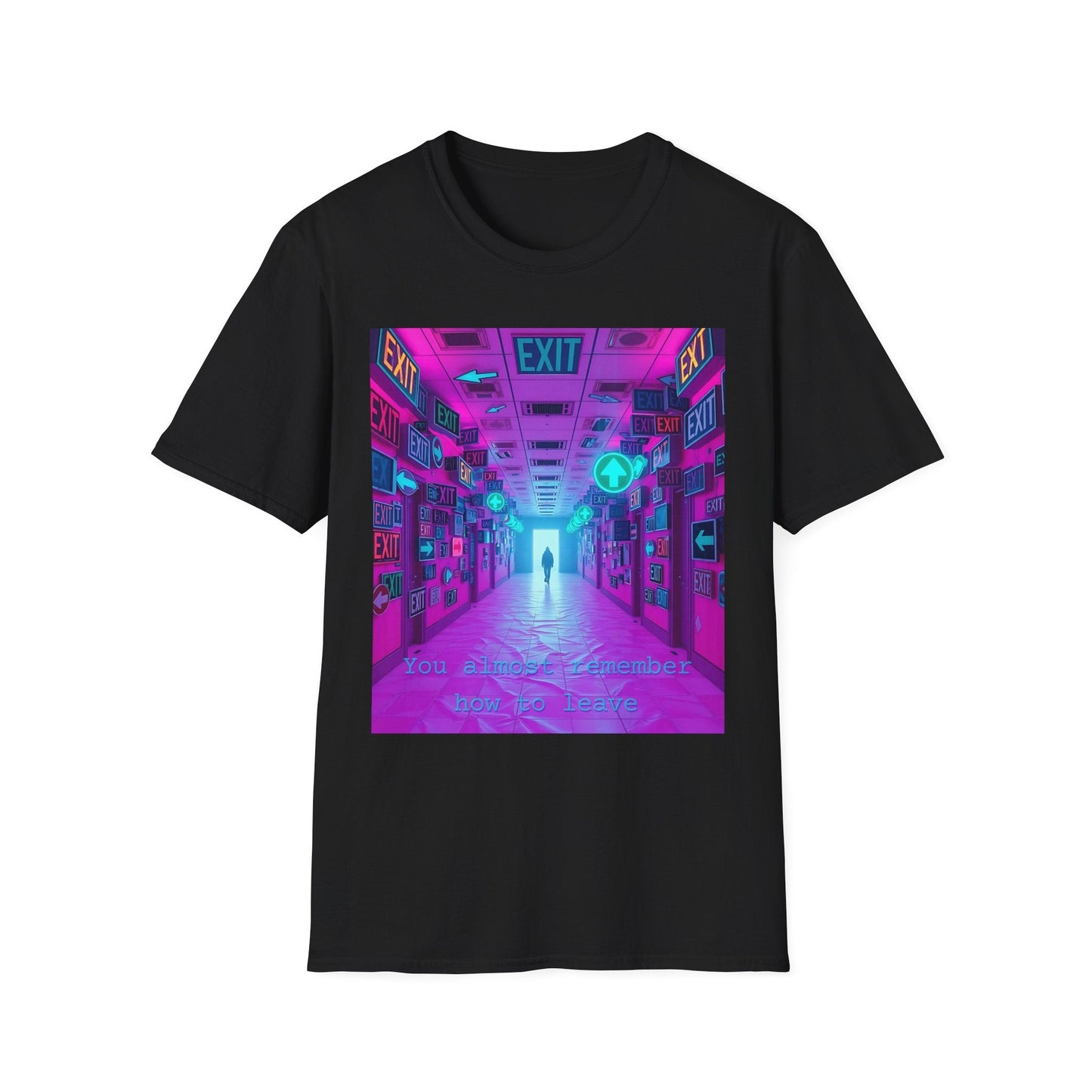 "You Almost Remember How to Leave — Recursive Exit Hall Tee" Printify