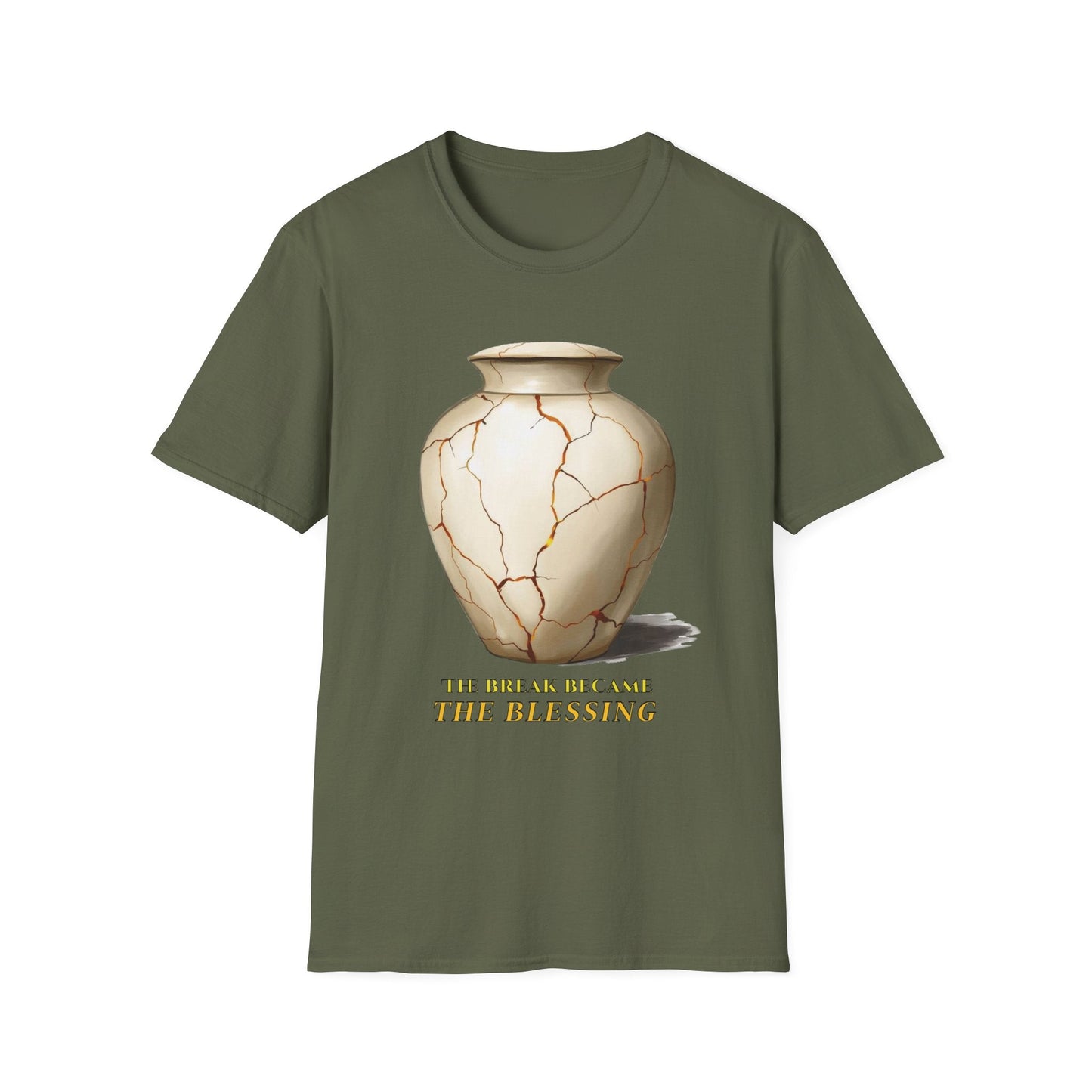 "The Blessing in the Break — The Kintsugi Vessel Tee" Printify
