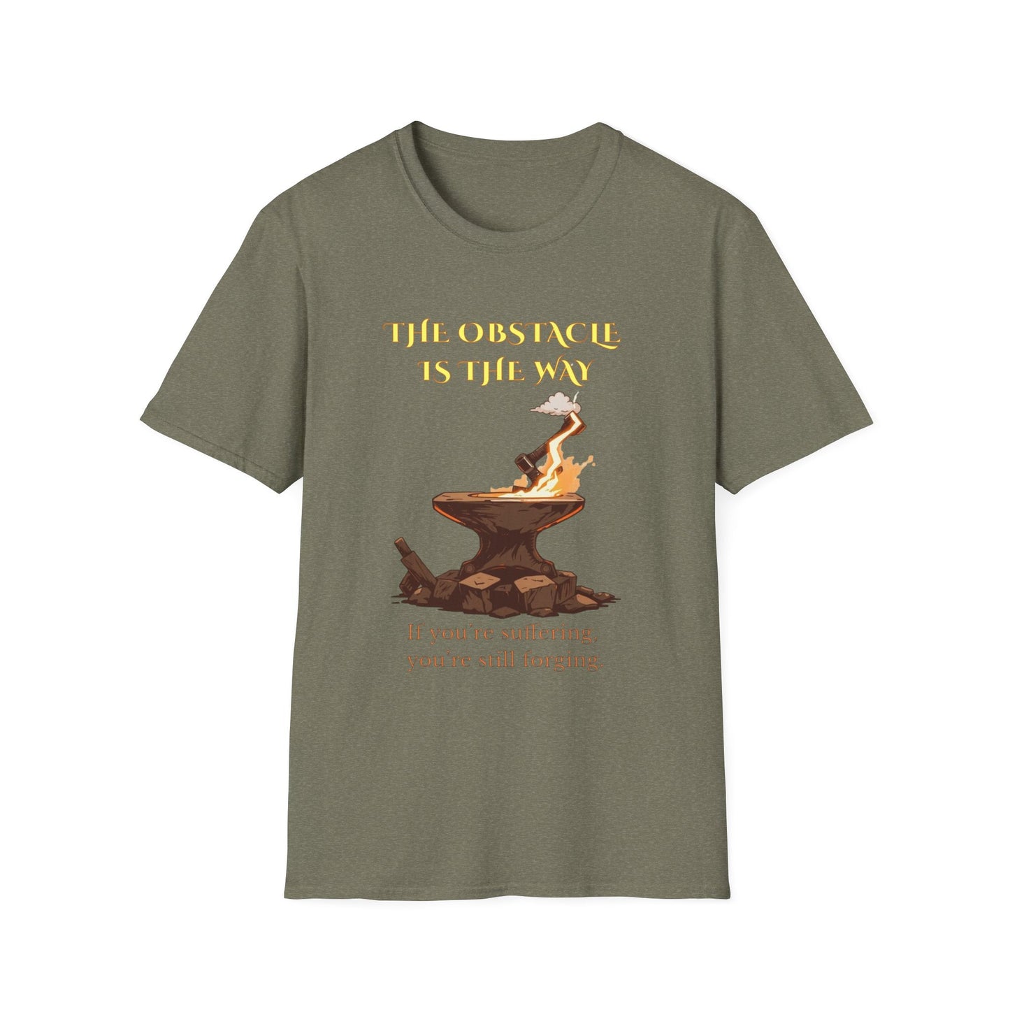 "Forged by the Flame — The Obstacle Is the Way Tee" Printify
