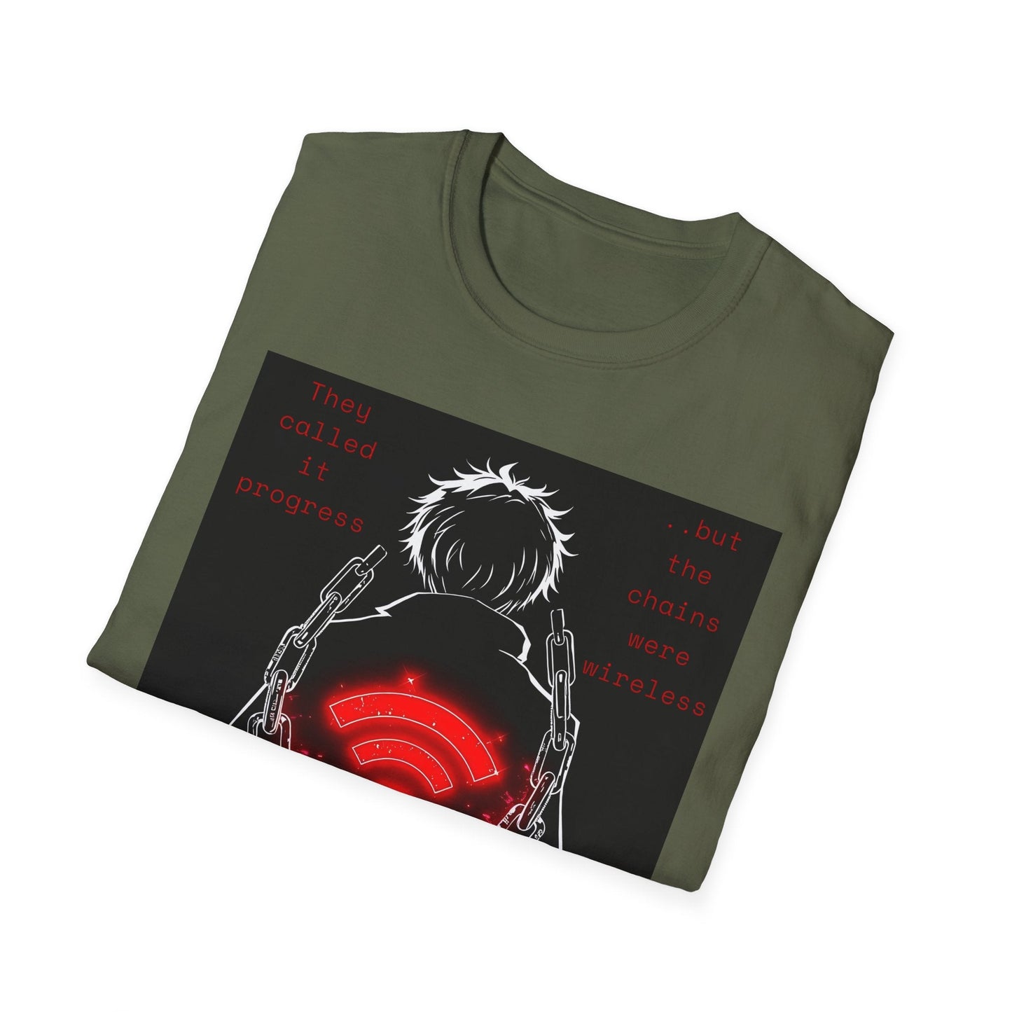 "Wireless Chains — The Progress Trap Tee" Printify