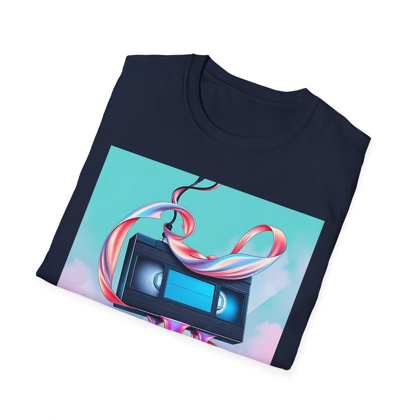 "Dreams Left in the VCR — Memory Ribbon Tee" Printify