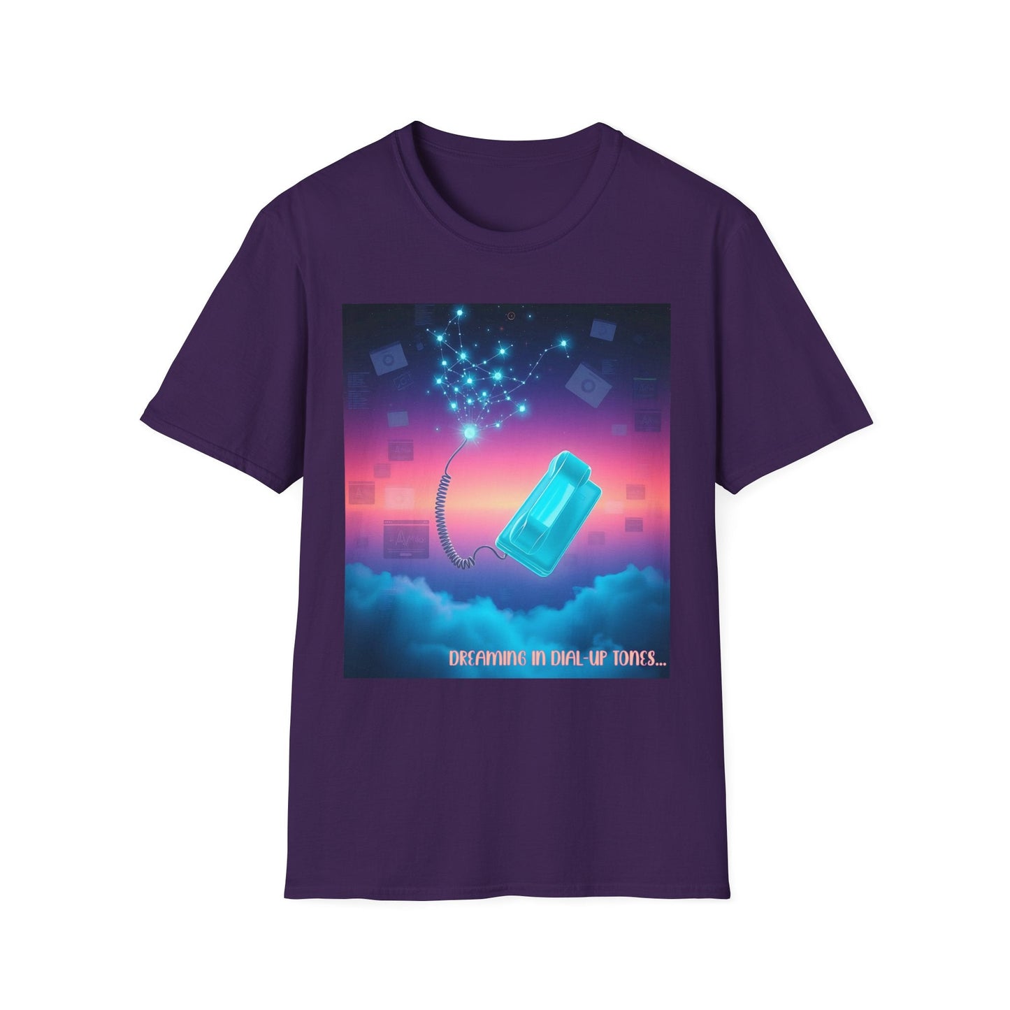 "Dreaming in Dial-Up Tones — Drip Time Surrealist Tee" Printify