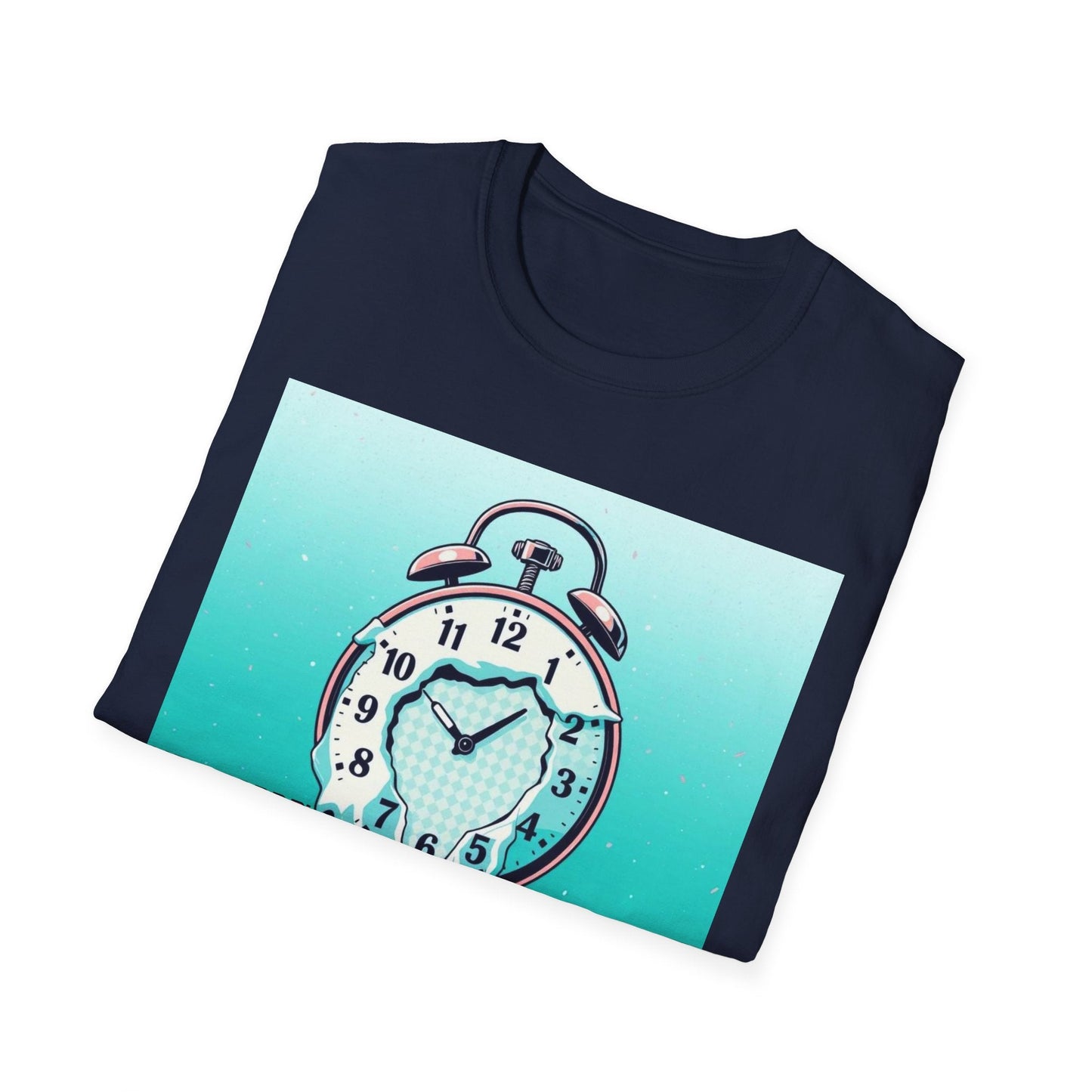 "The Clock Doesn’t Work Here — Drip Time Surrealist Tee" Printify
