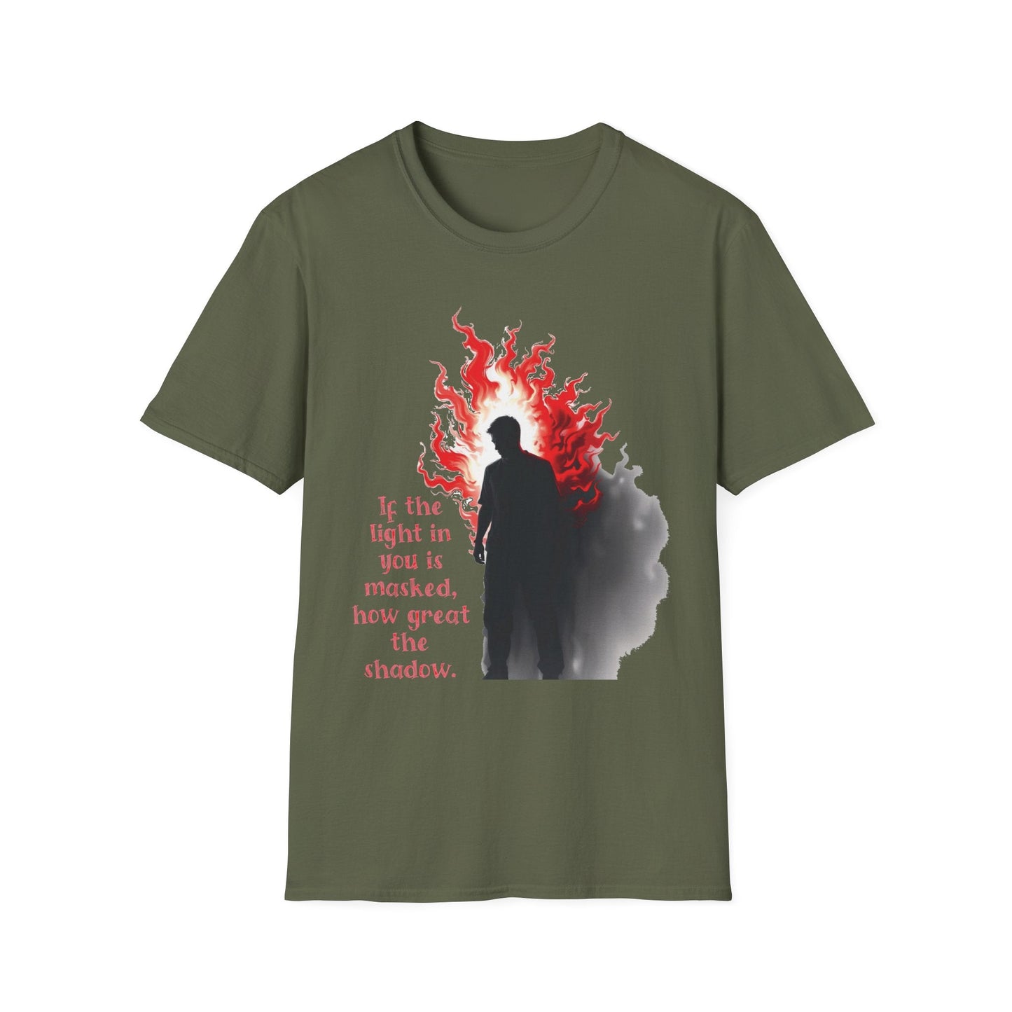 “Masked Light, Greater Shadow” – Shadow Work Flame Tee Printify