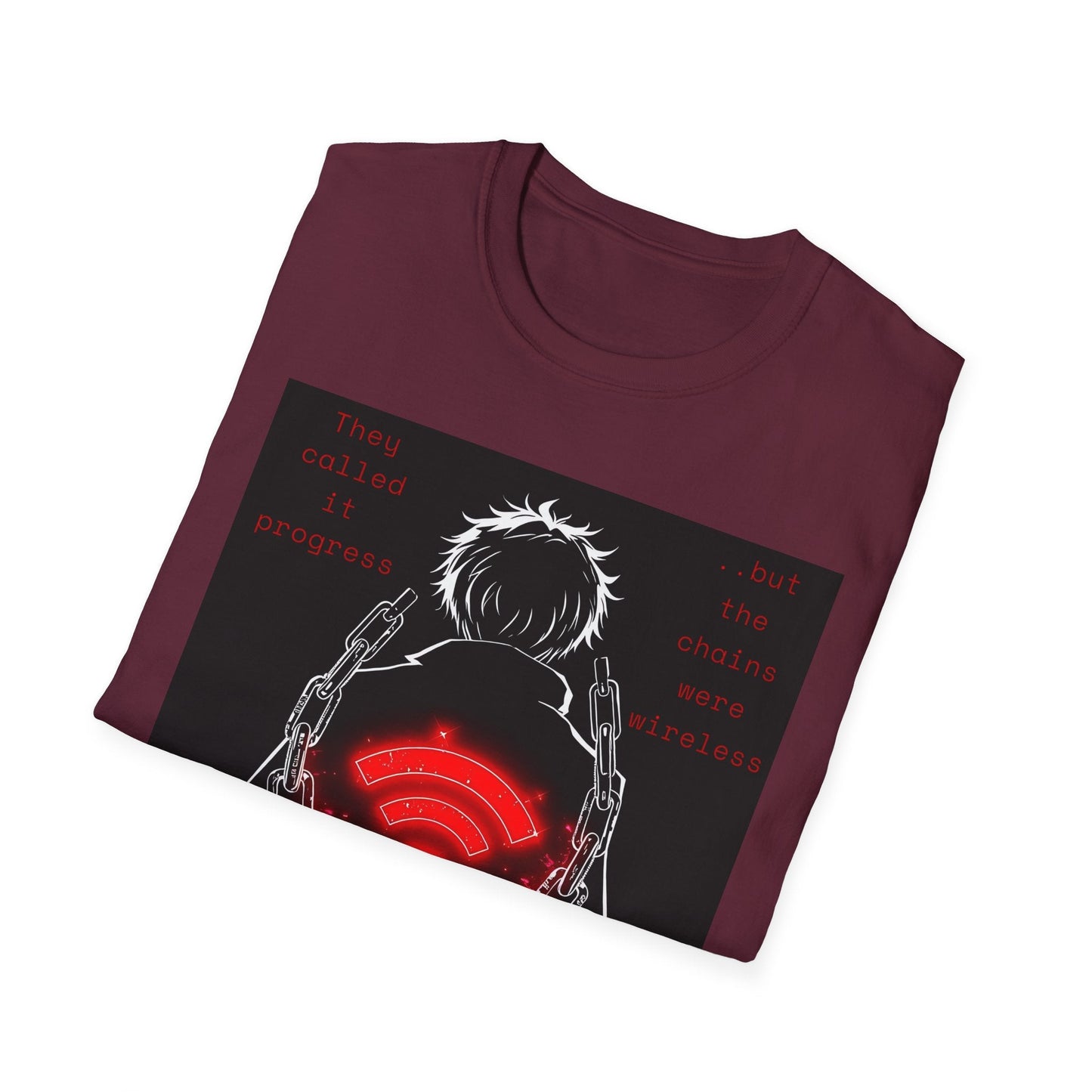 "Wireless Chains — The Progress Trap Tee" Printify