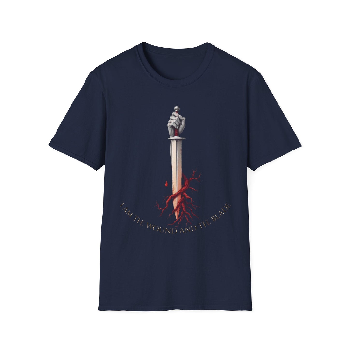 "Rooted in Red — The Wound & Blade Tee" Printify