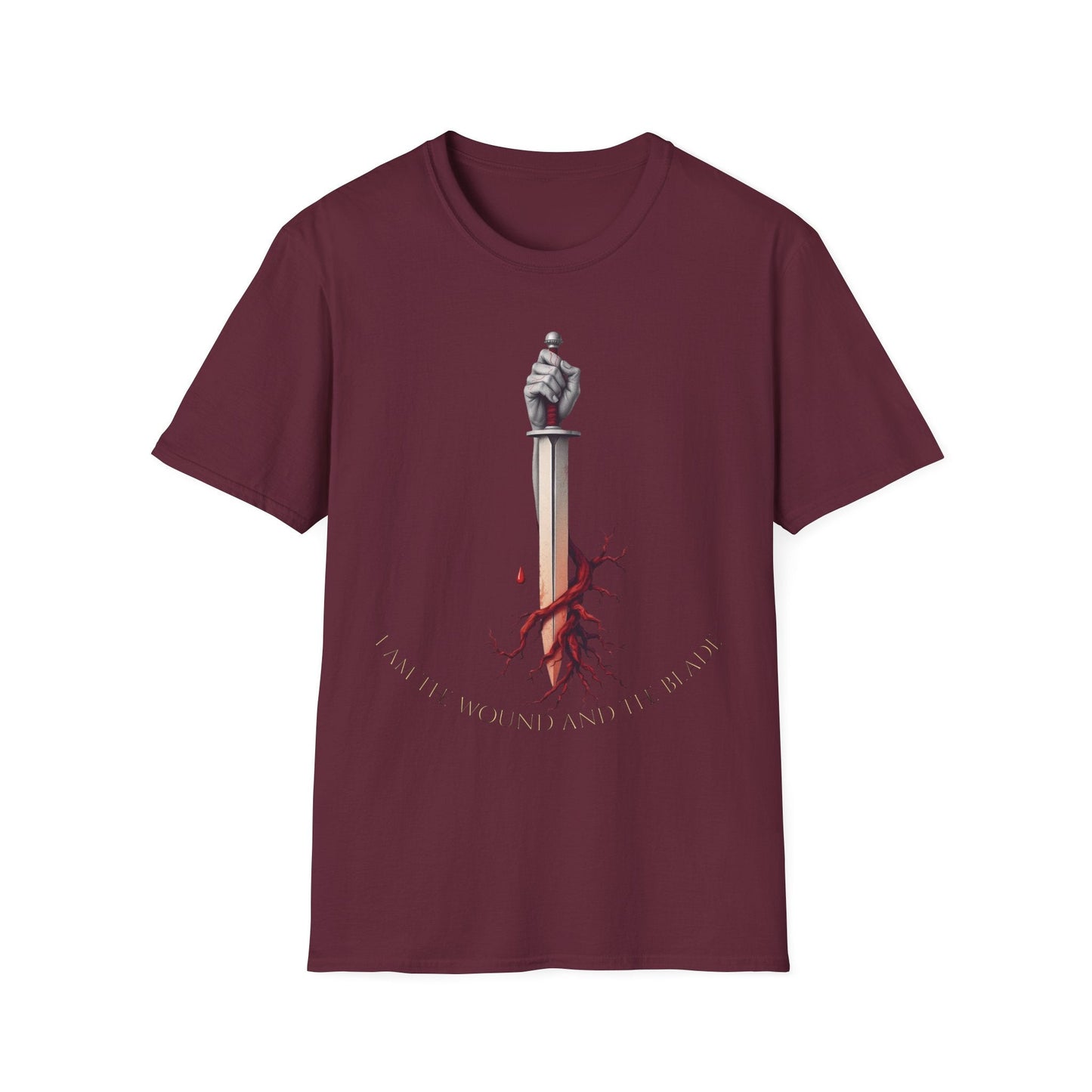 "Rooted in Red — The Wound & Blade Tee" Printify
