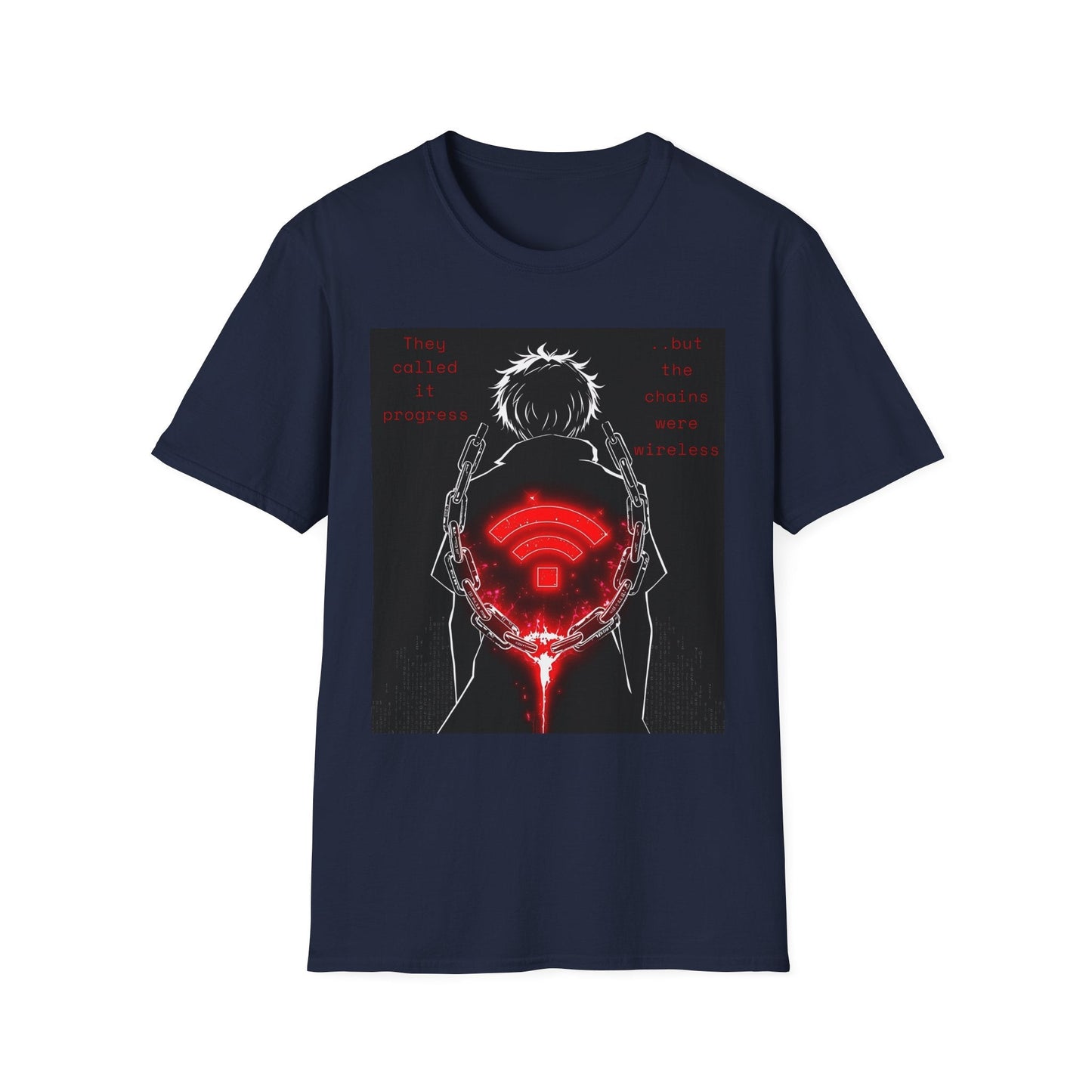 "Wireless Chains — The Progress Trap Tee" Printify