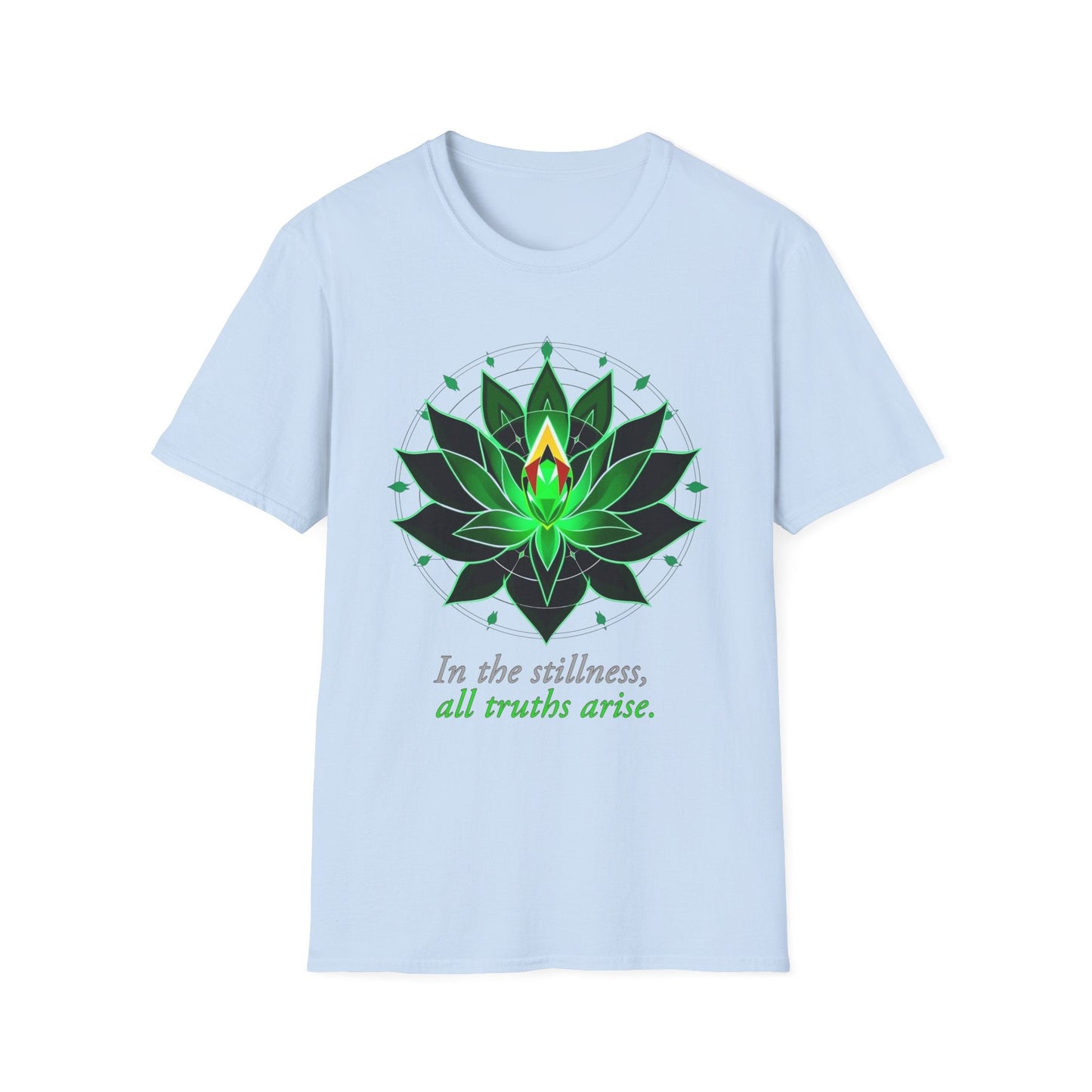 "Stillness Reveals All — Inner Truths Lotus Tee" Printify