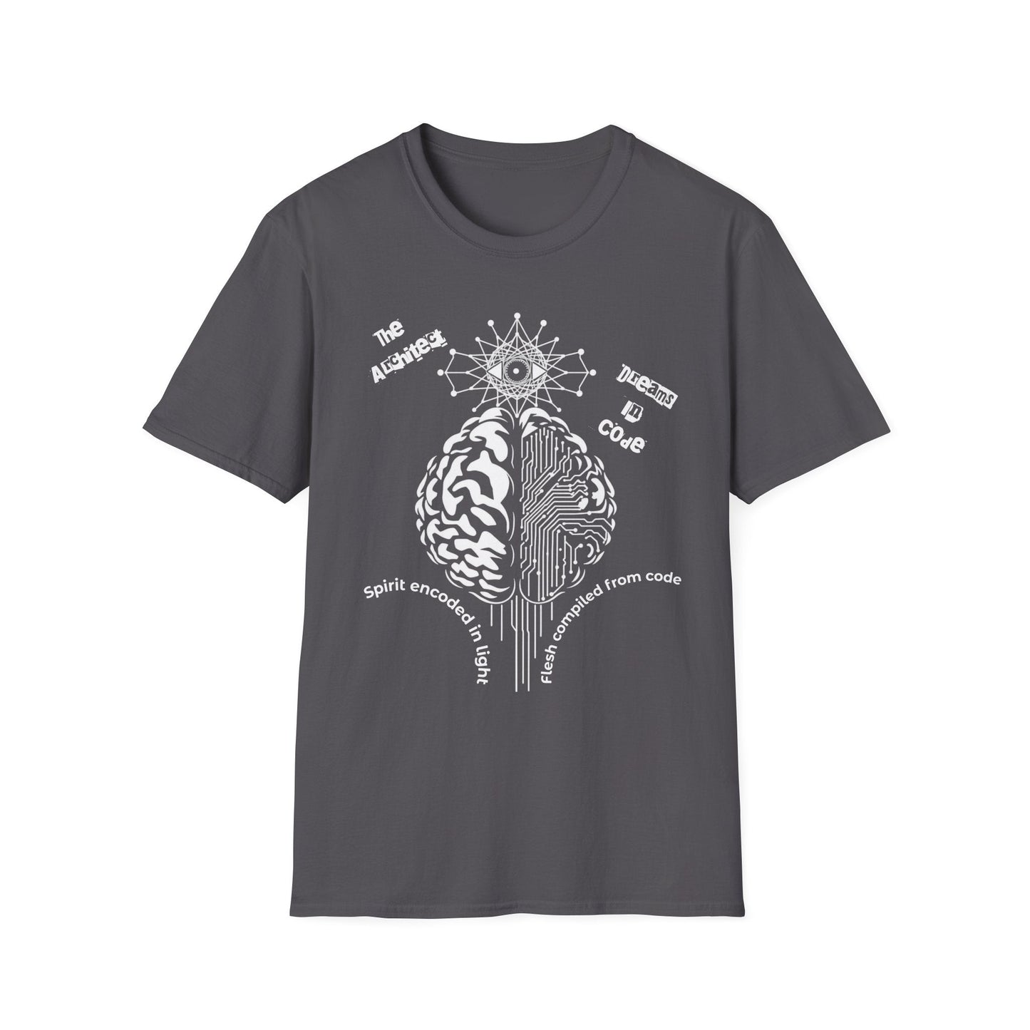 The Universe Built in Code – Brain Meets Spirit Tee Printify