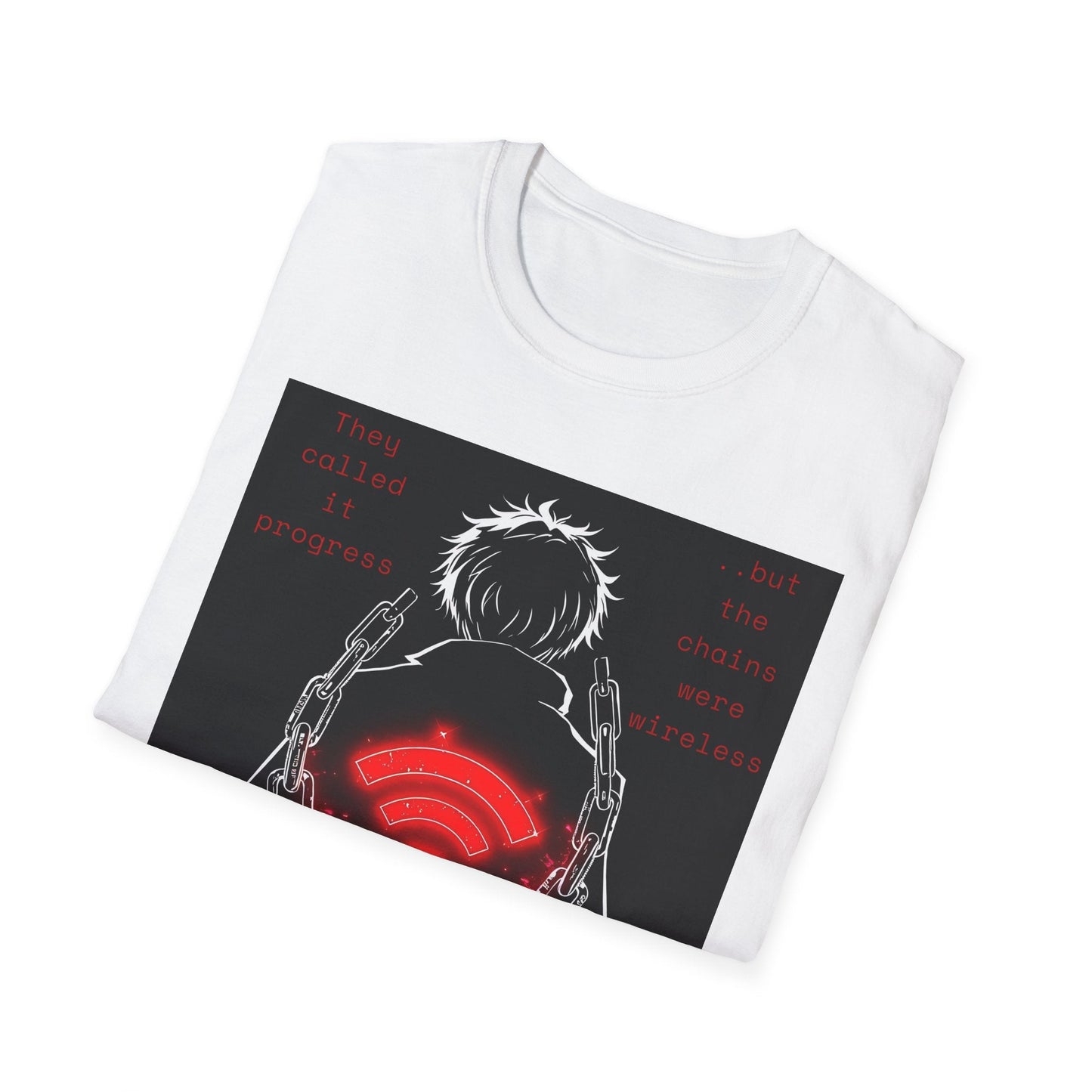 "Wireless Chains — The Progress Trap Tee" Printify