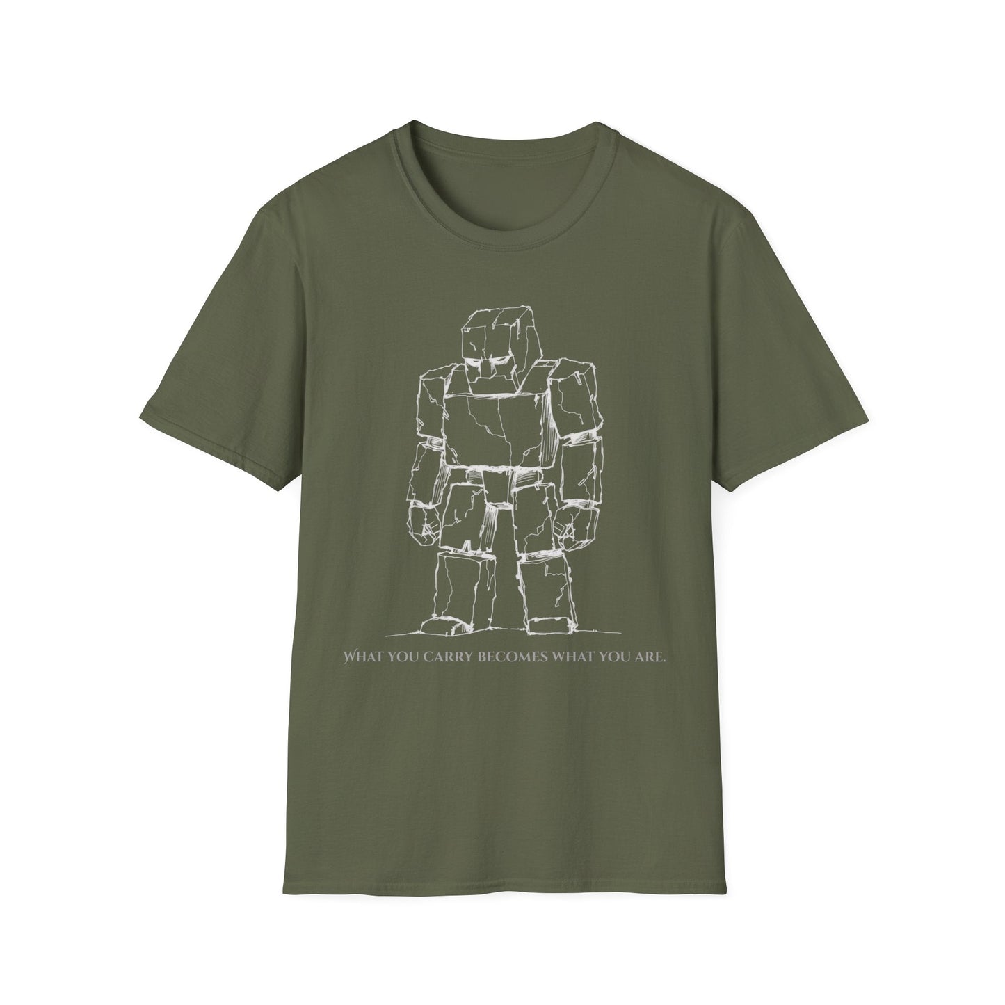 "What You Carry — The Golem Burden Tee" Printify