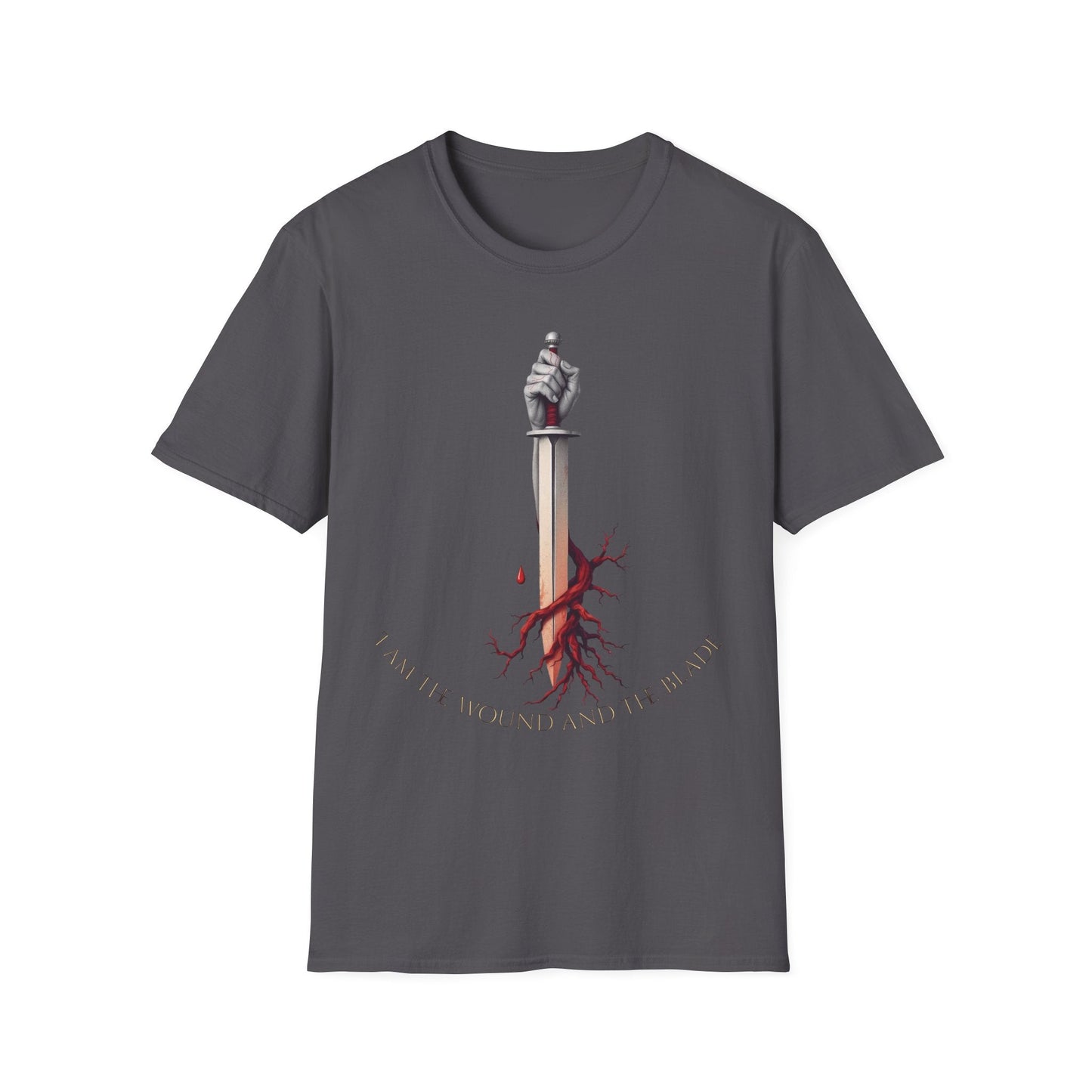 "Rooted in Red — The Wound & Blade Tee" Printify