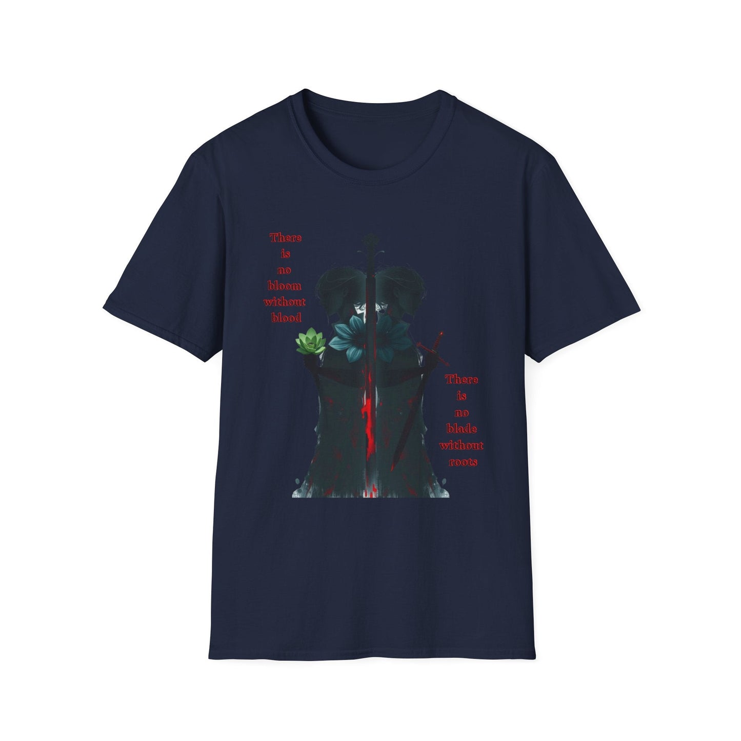 "Blood & Bloom — The Rooted Blade Tee" Printify