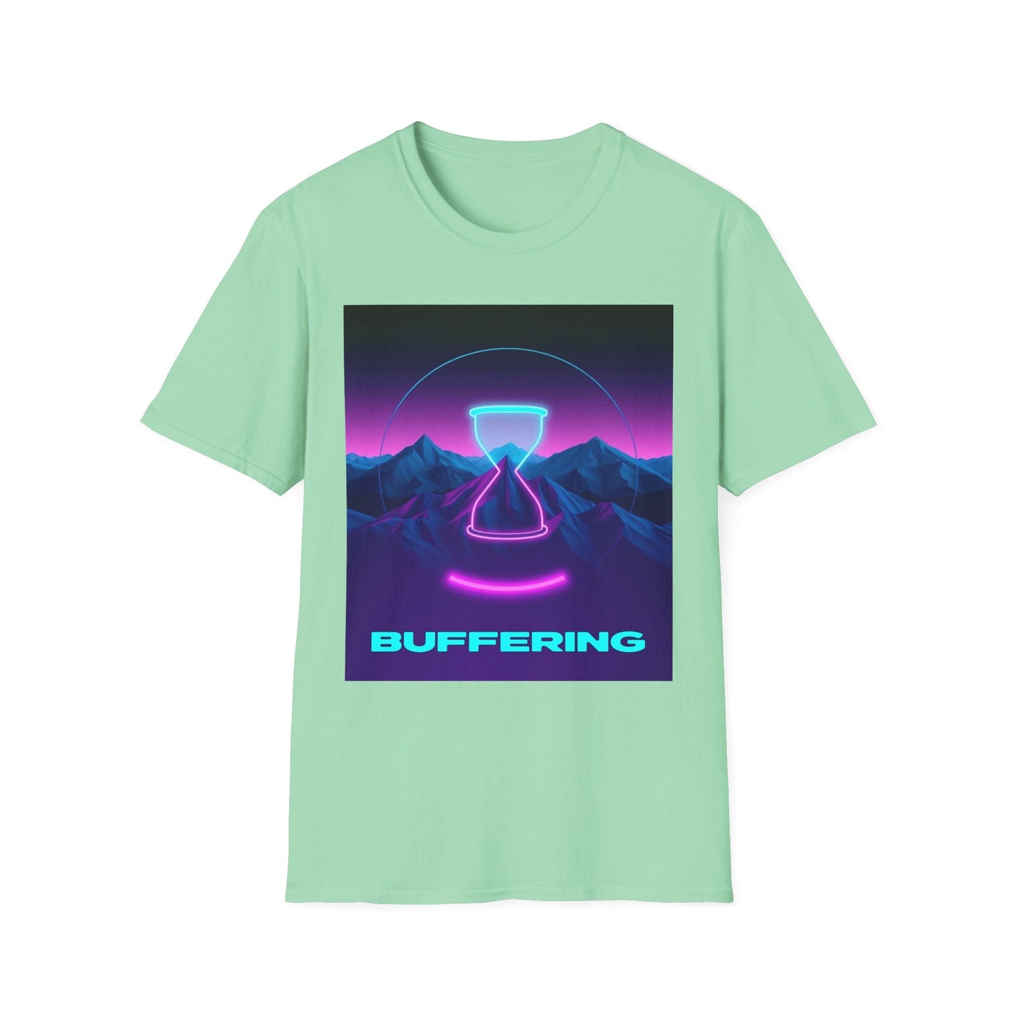 "Buffering — Glitched Hourglass Tee" Printify