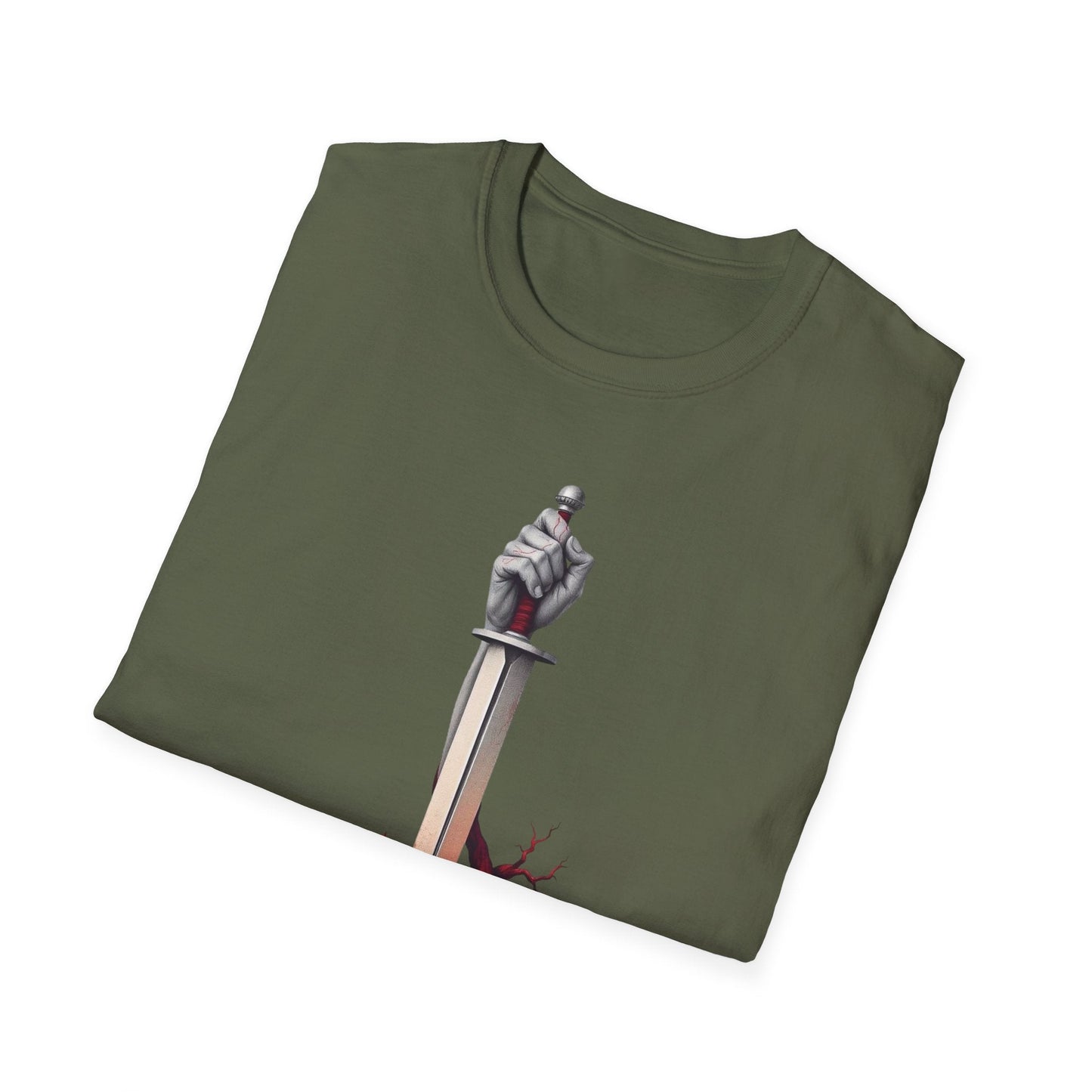 "Rooted in Red — The Wound & Blade Tee" Printify
