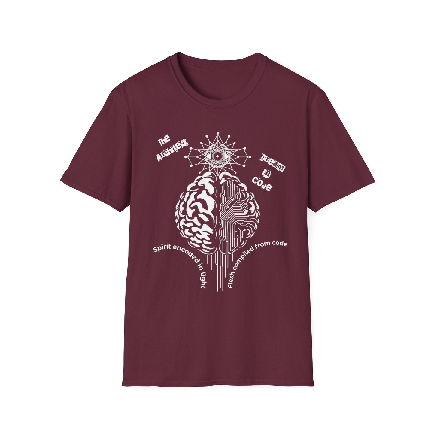 The Universe Built in Code – Brain Meets Spirit Tee Printify