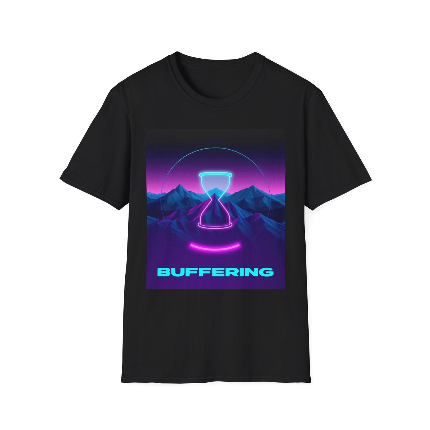 "Buffering — Glitched Hourglass Tee" Printify