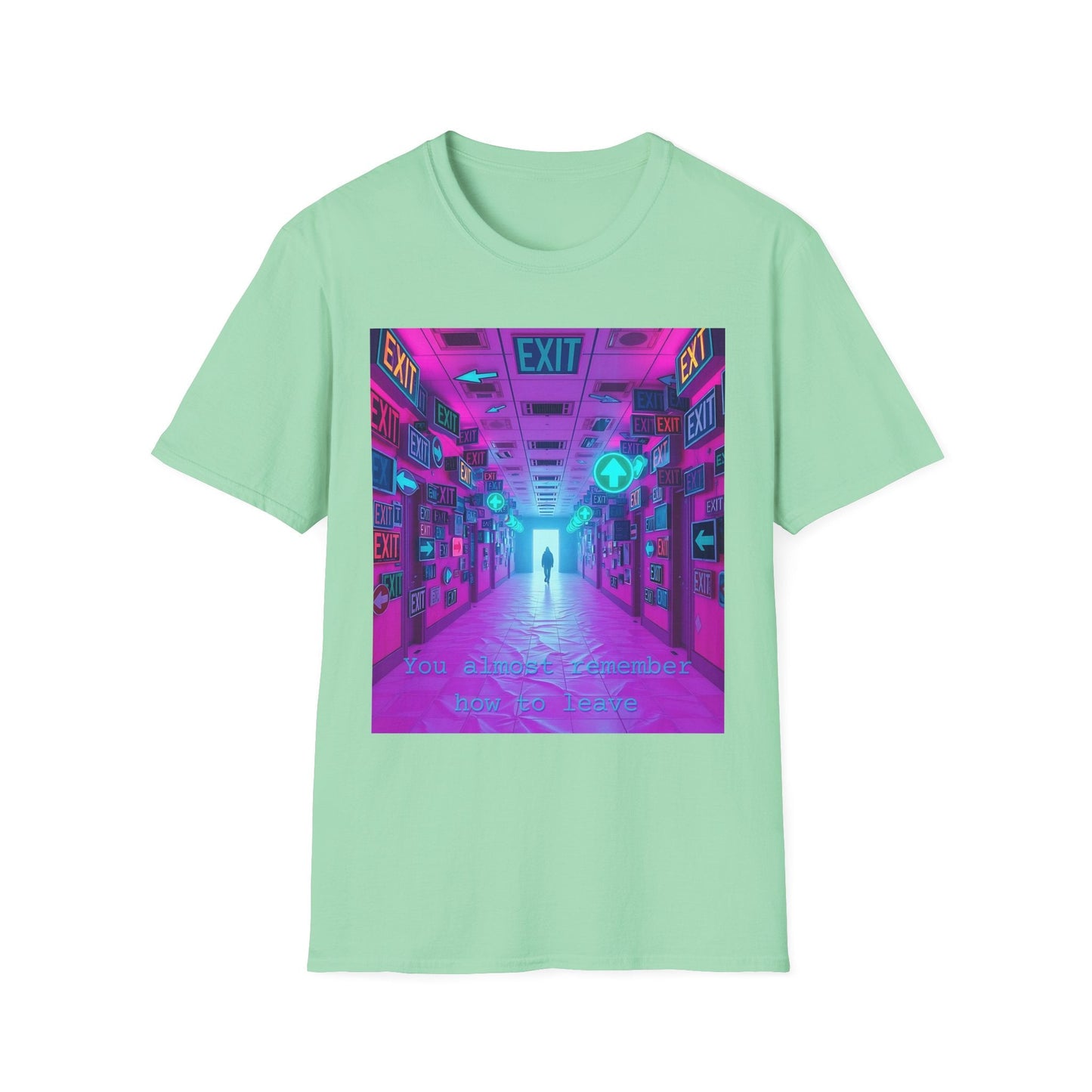 "You Almost Remember How to Leave — Recursive Exit Hall Tee" Printify