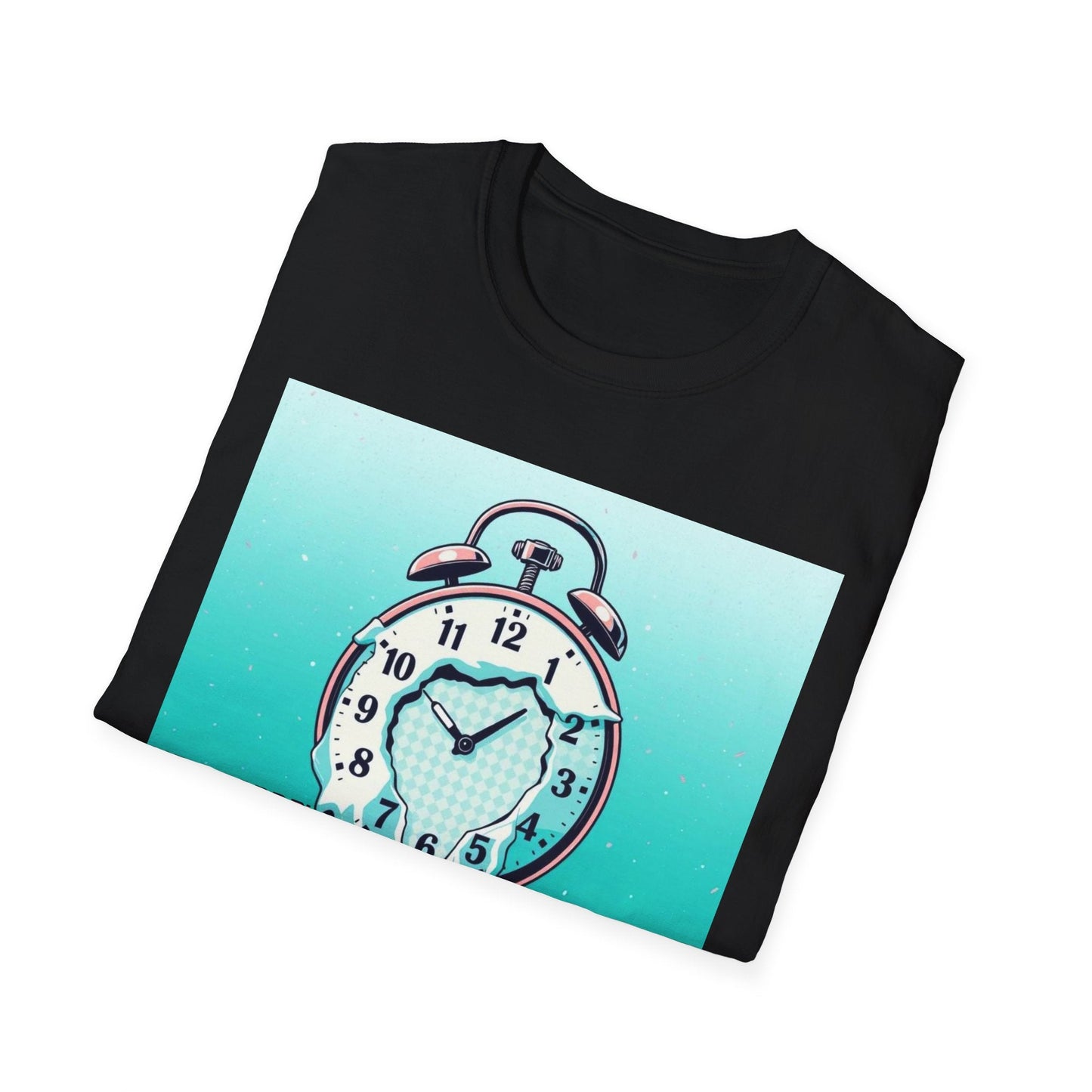 "The Clock Doesn’t Work Here — Drip Time Surrealist Tee" Printify