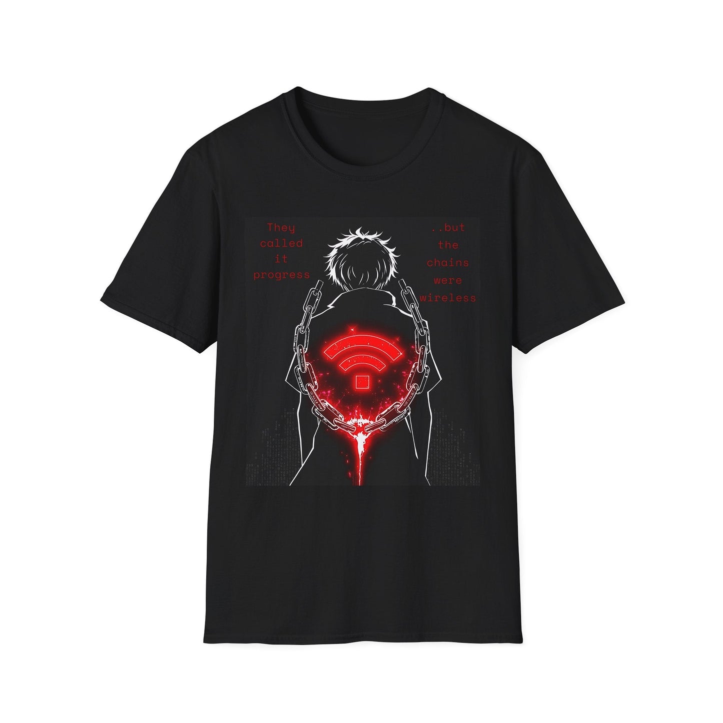 "Wireless Chains — The Progress Trap Tee" Printify