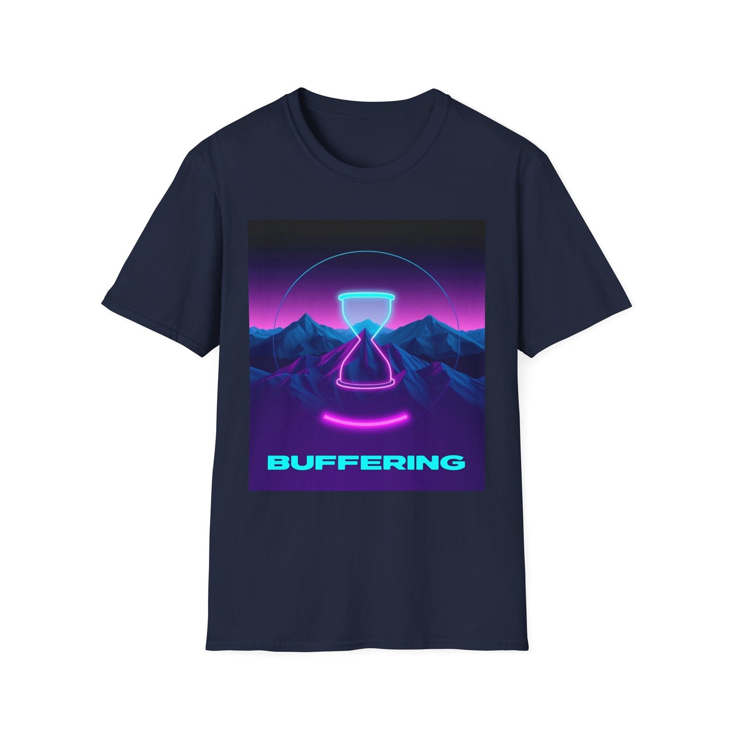 "Buffering — Glitched Hourglass Tee" Printify
