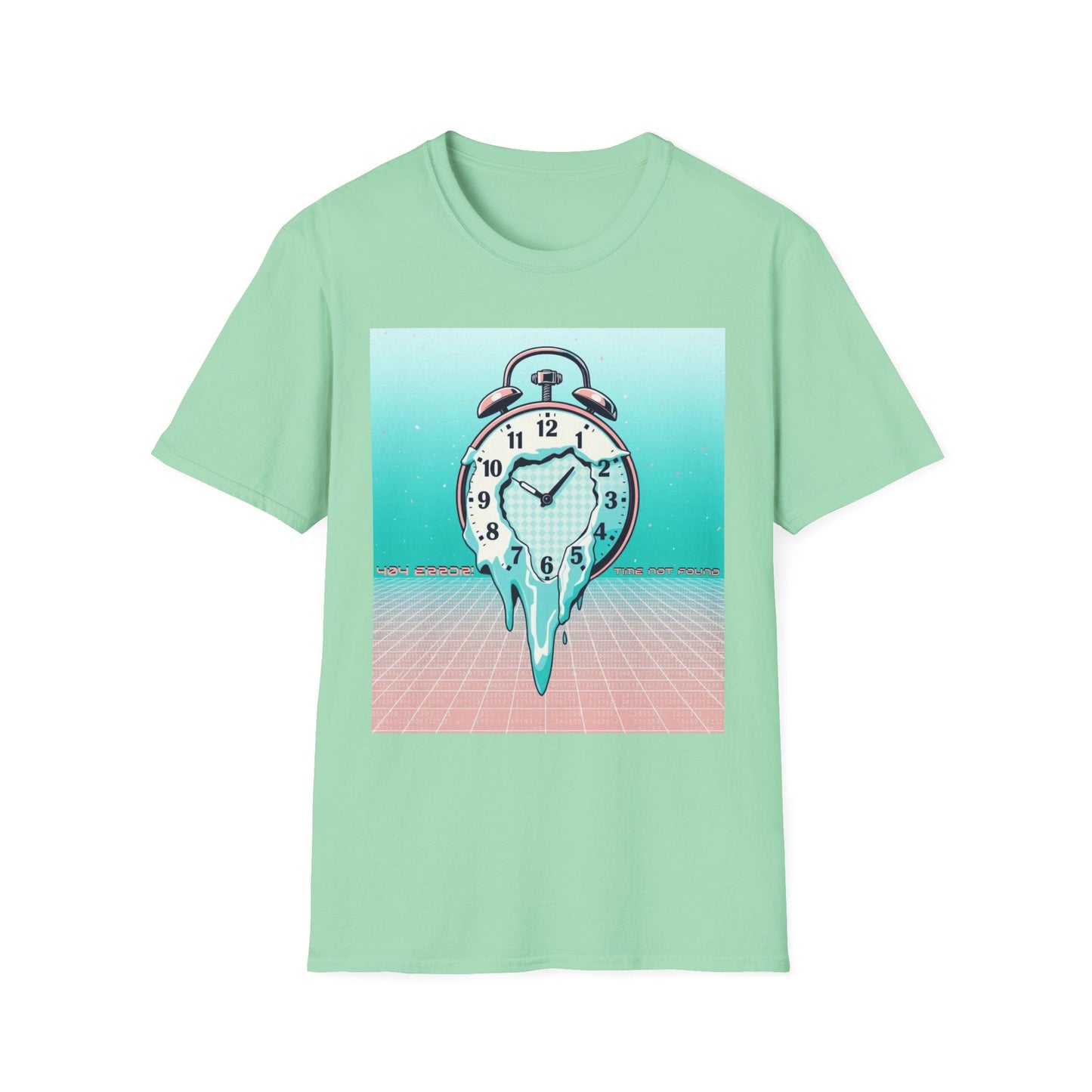 "The Clock Doesn’t Work Here — Drip Time Surrealist Tee" Printify