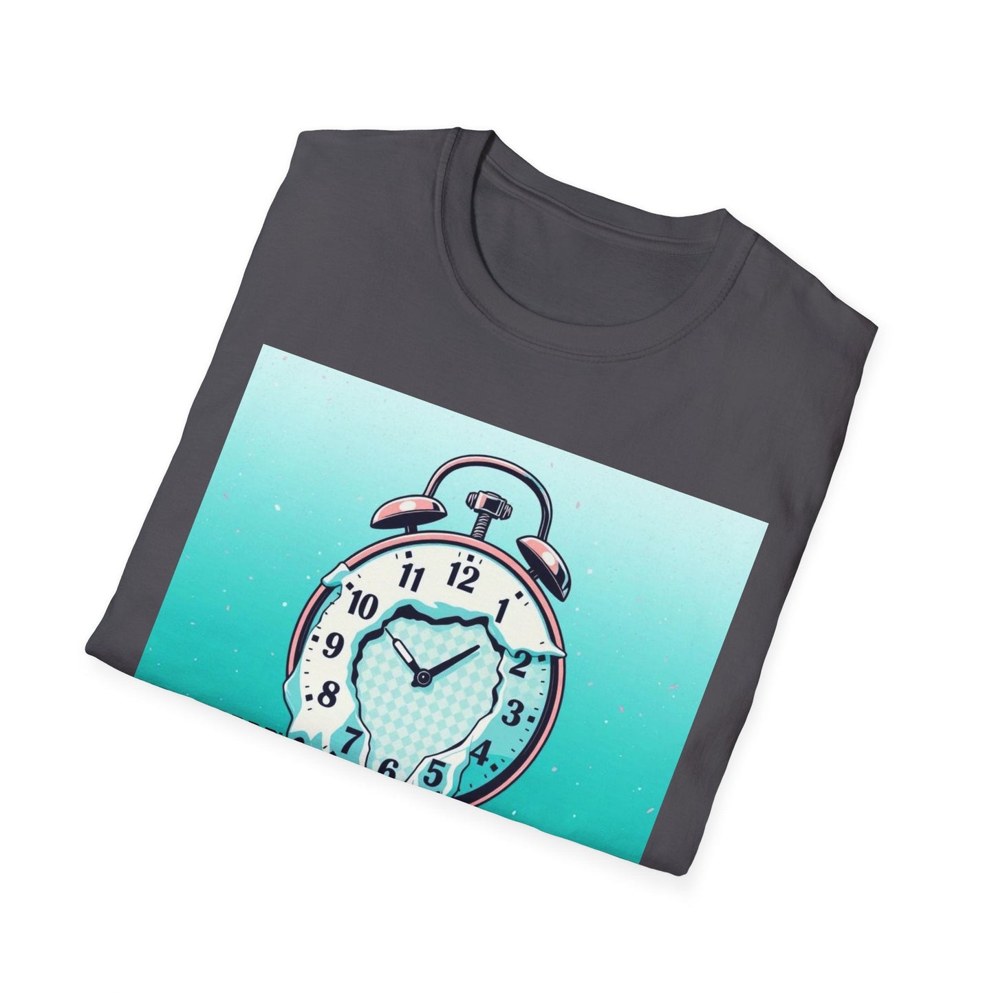 "The Clock Doesn’t Work Here — Drip Time Surrealist Tee" Printify