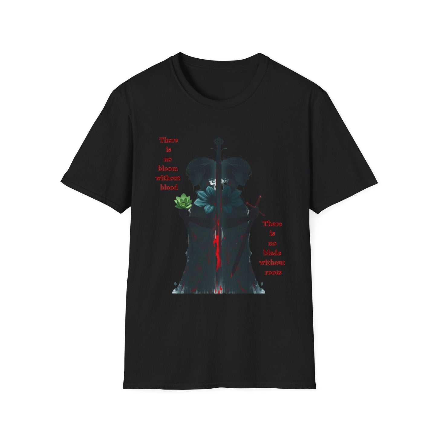 "Blood & Bloom — The Rooted Blade Tee" Printify