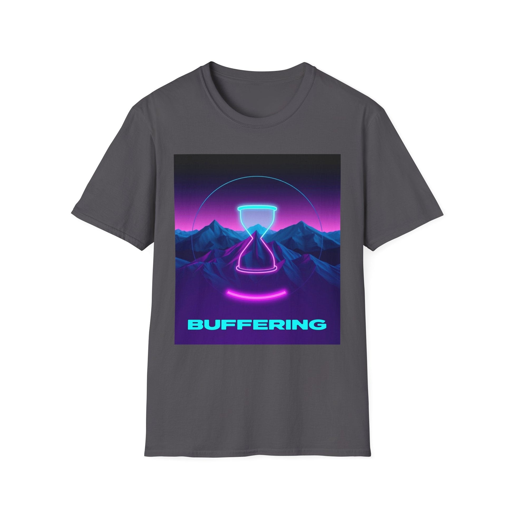 "Buffering — Glitched Hourglass Tee" Printify
