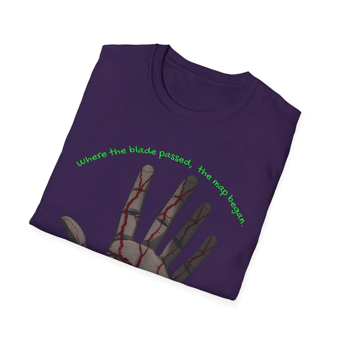 Scars as Cartography – Wounded Palm Map Tee Printify