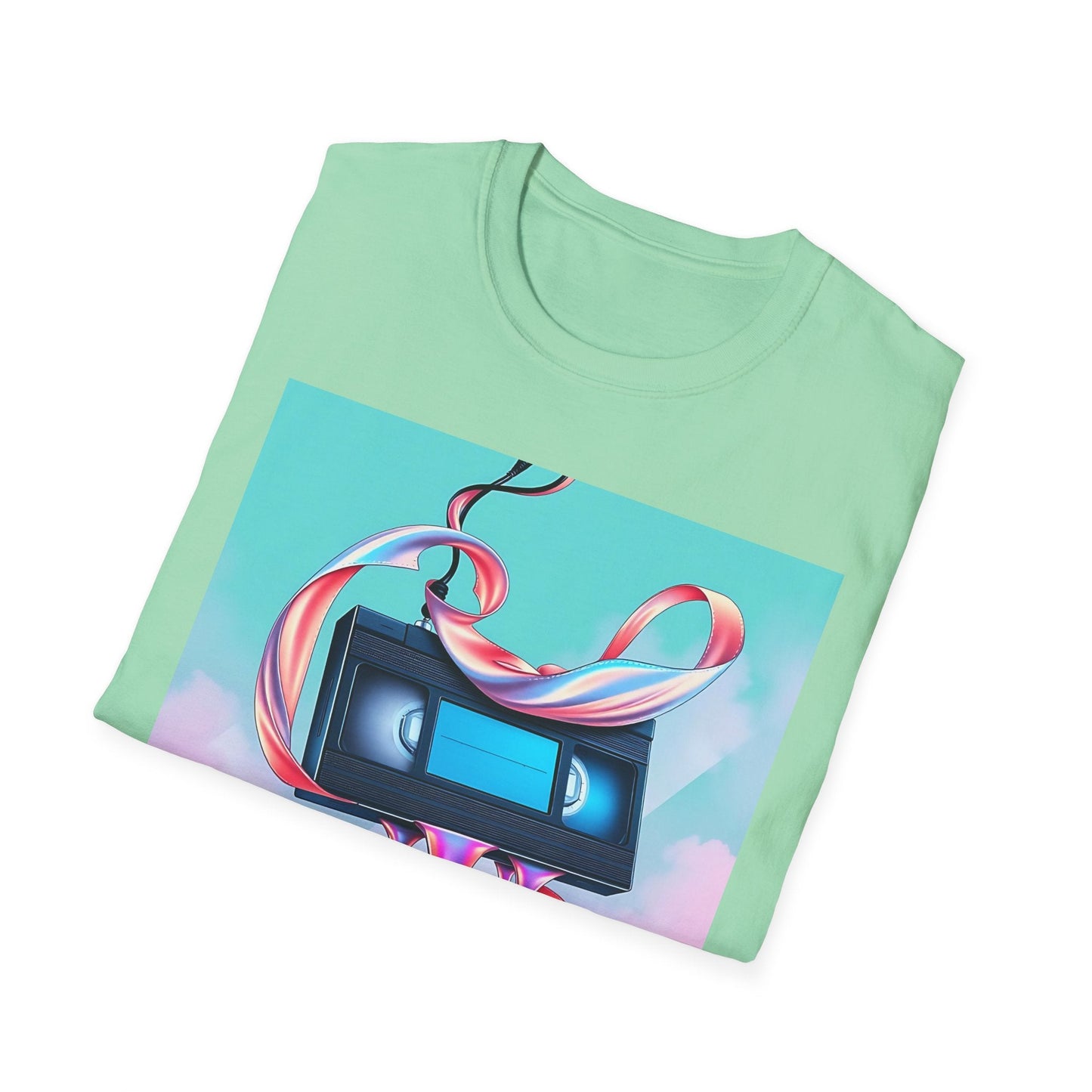 "Dreams Left in the VCR — Memory Ribbon Tee" Printify