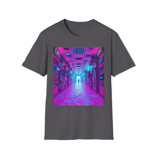 "You Almost Remember How to Leave — Recursive Exit Hall Tee" Printify