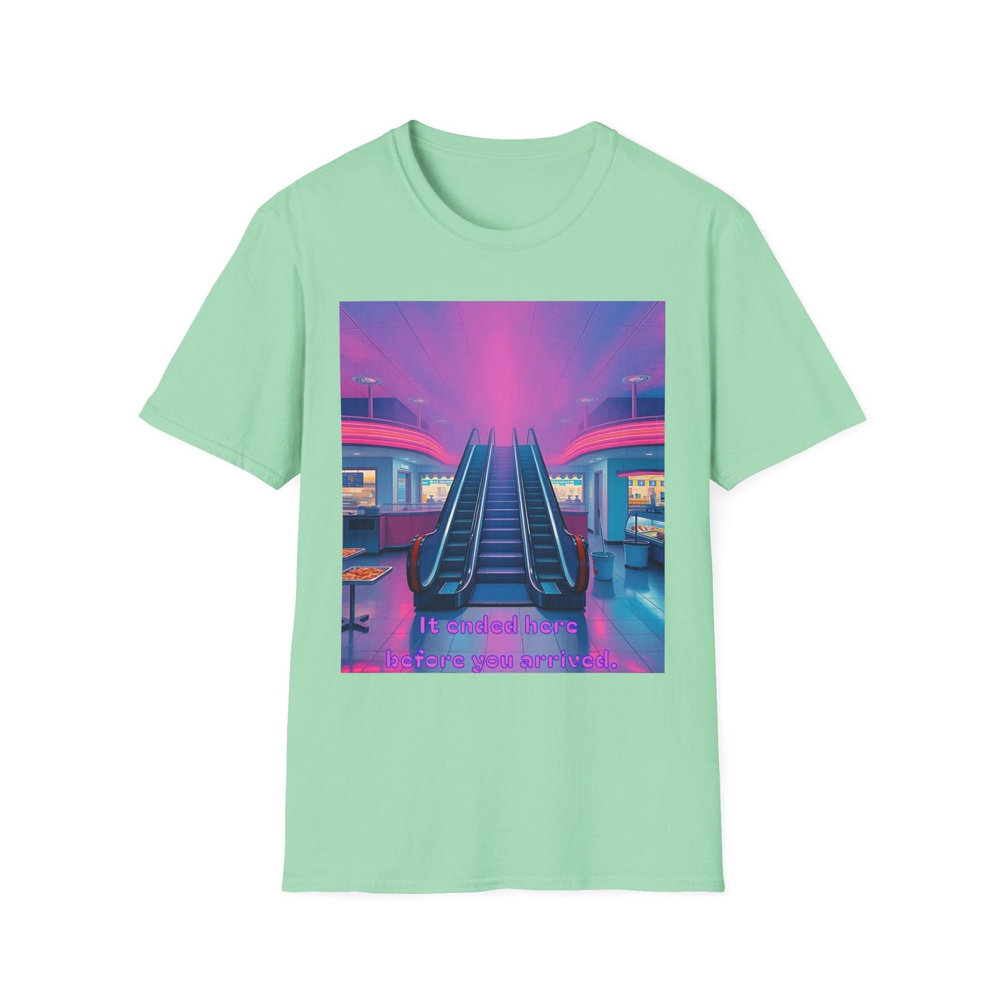 "Already Over — The Escalator Exit Tee" Printify