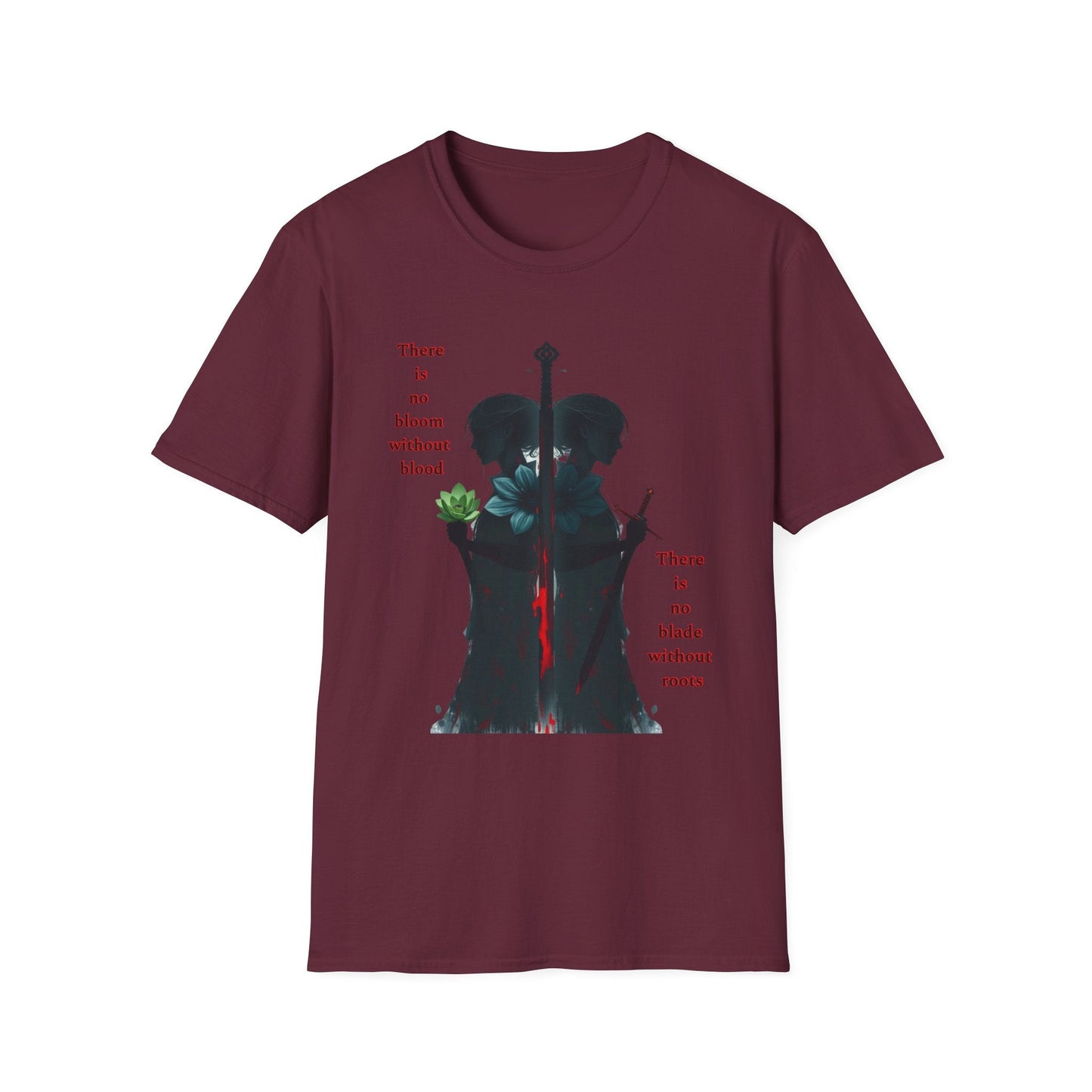 "Blood & Bloom — The Rooted Blade Tee" Printify