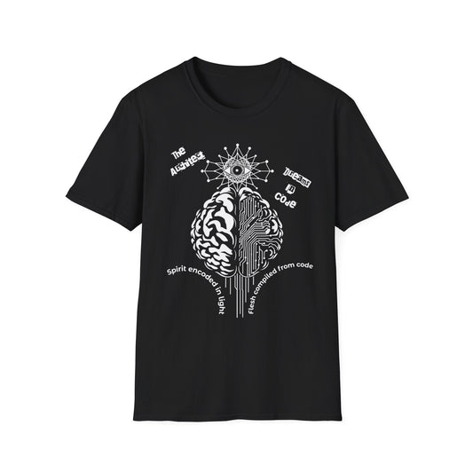 The Universe Built in Code – Brain Meets Spirit Tee Printify