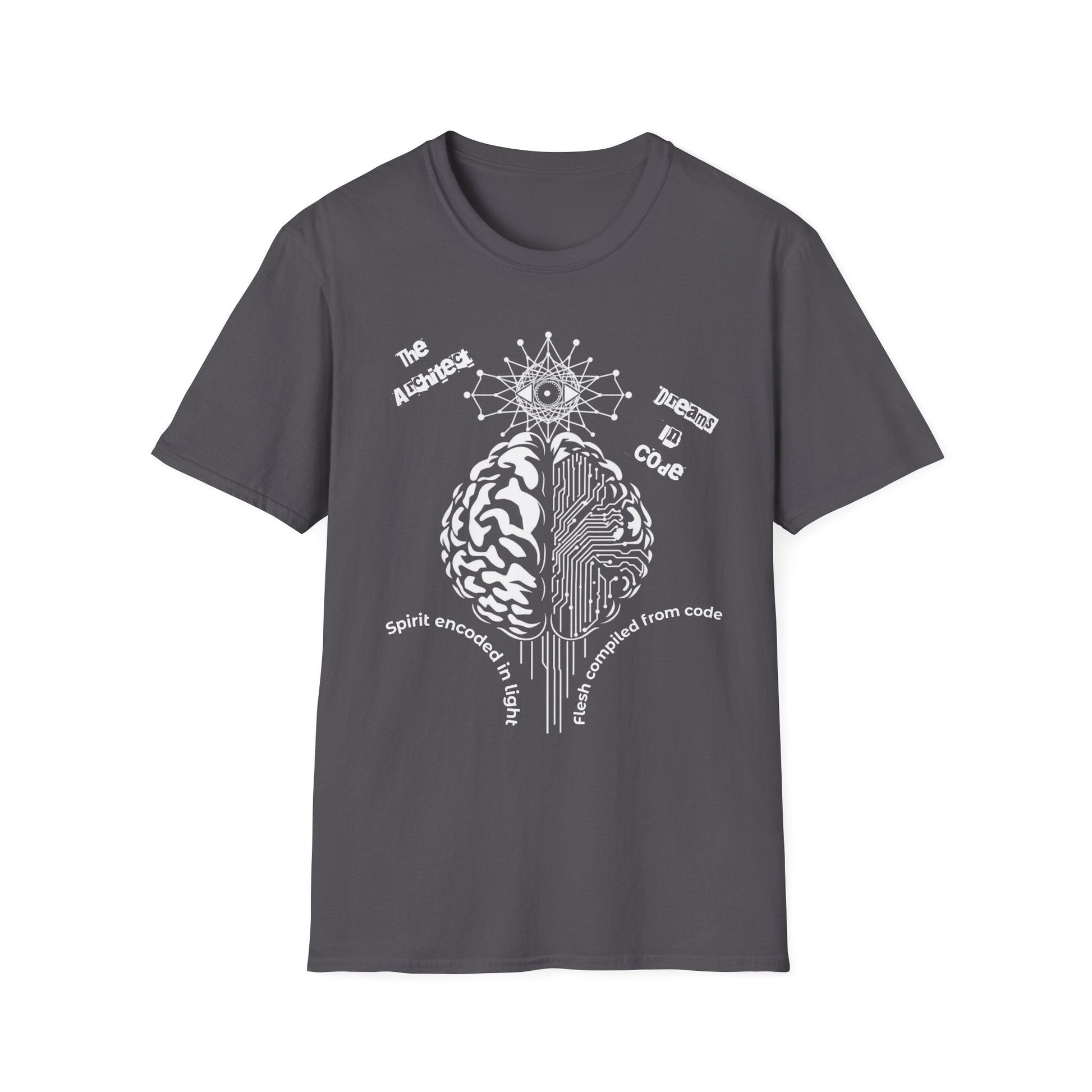 The Universe Built in Code – Brain Meets Spirit Tee Printify