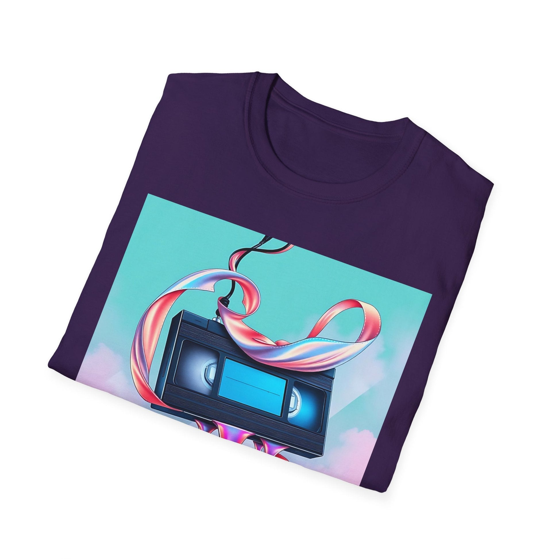 "Dreams Left in the VCR — Memory Ribbon Tee" Printify