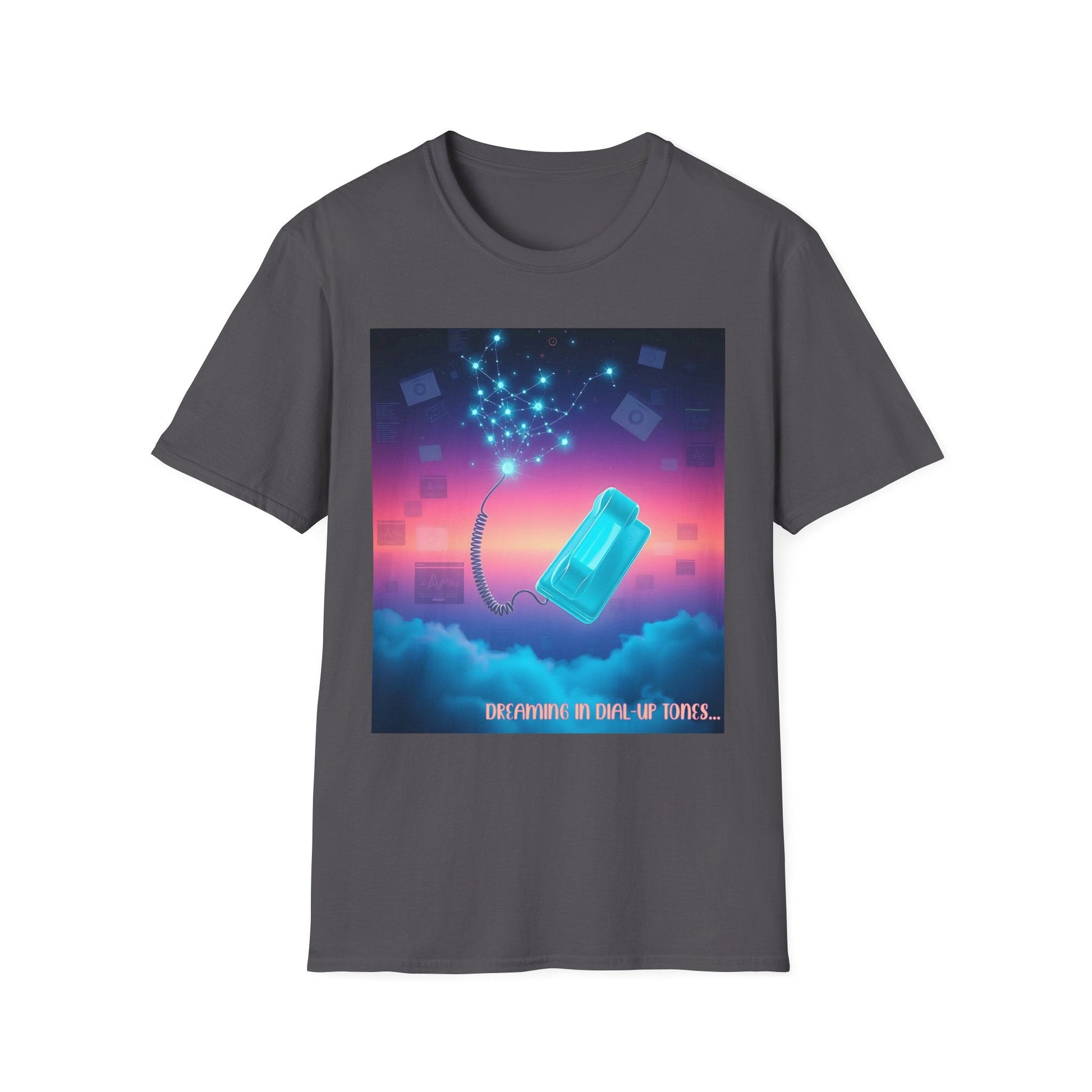 "Dreaming in Dial-Up Tones — Drip Time Surrealist Tee" Printify