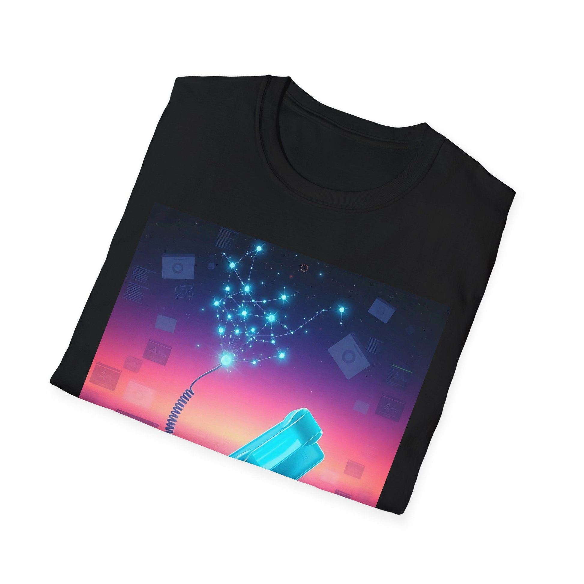 "Dreaming in Dial-Up Tones — Drip Time Surrealist Tee" Printify