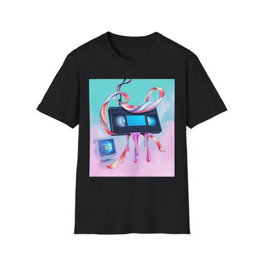 "Dreams Left in the VCR — Memory Ribbon Tee" Printify
